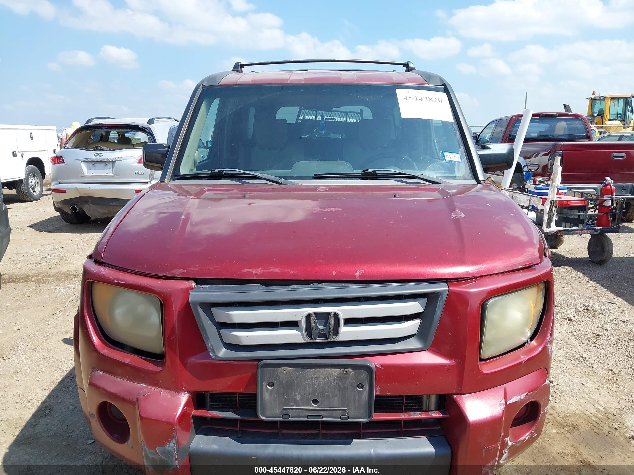 2007 Honda Element Ex Red vin: 5J6YH18787L006294