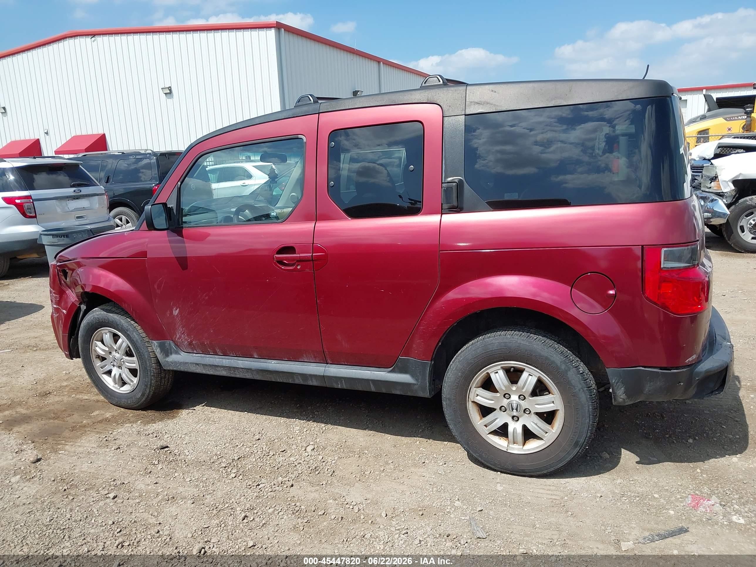 2007 Honda Element Ex Red vin: 5J6YH18787L006294