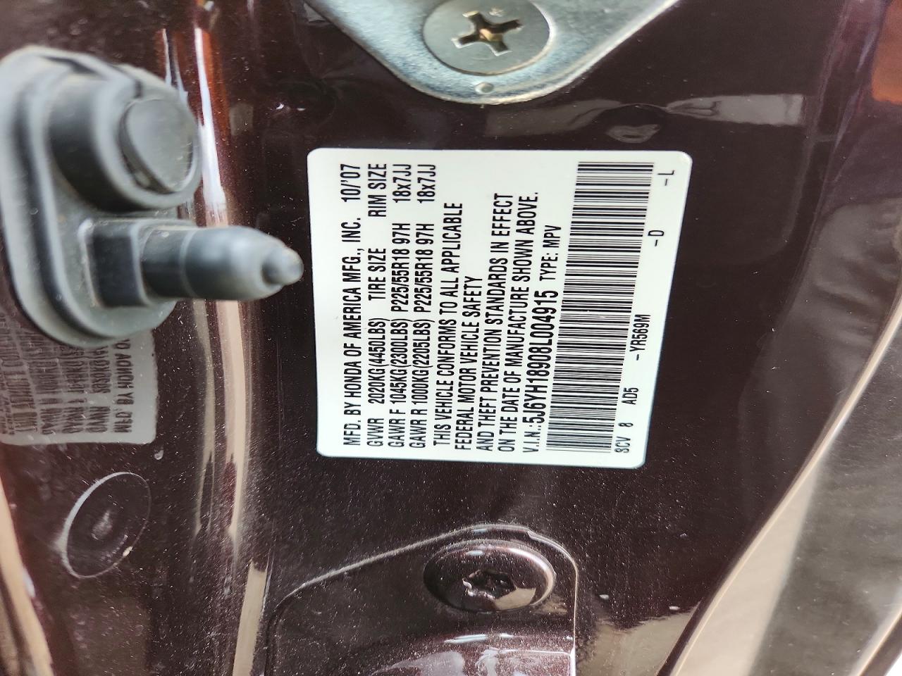 2008 Honda Element Sc Maroon vin: 5J6YH18908L004915
