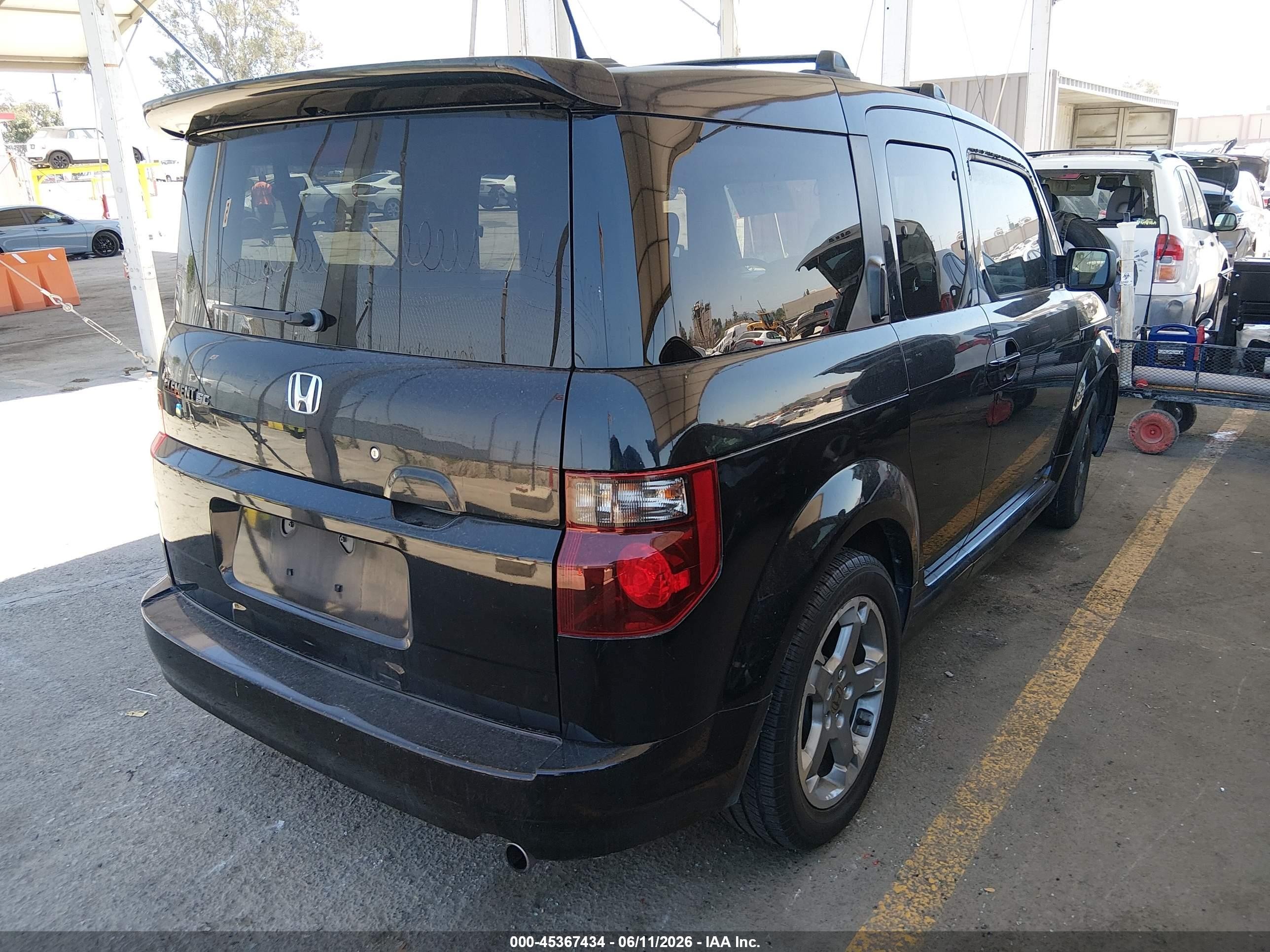 2007 Honda Element Sc Black vin: 5J6YH18927L005689