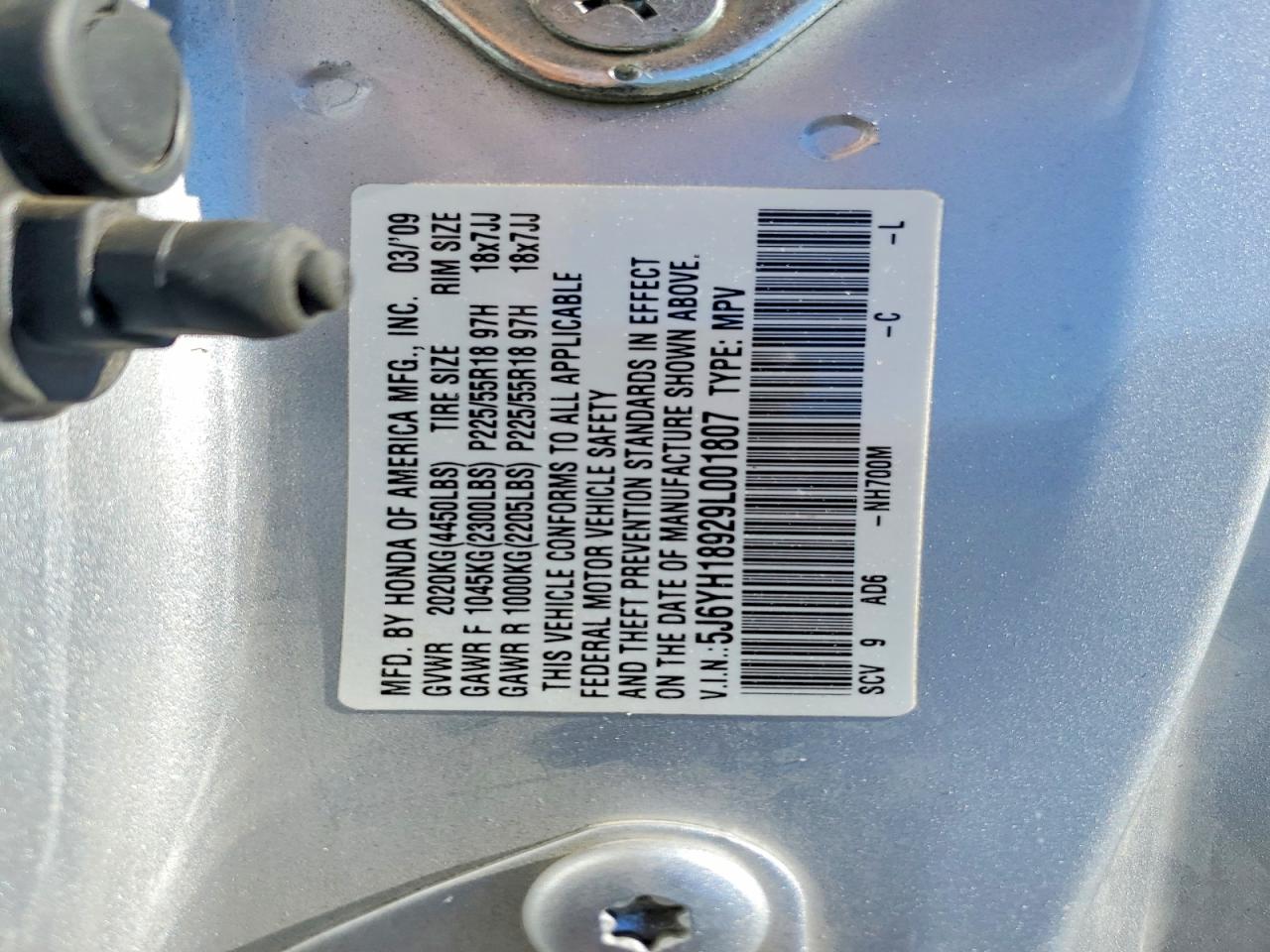 2009 Honda Element Sc Silver vin: 5J6YH18929L001807