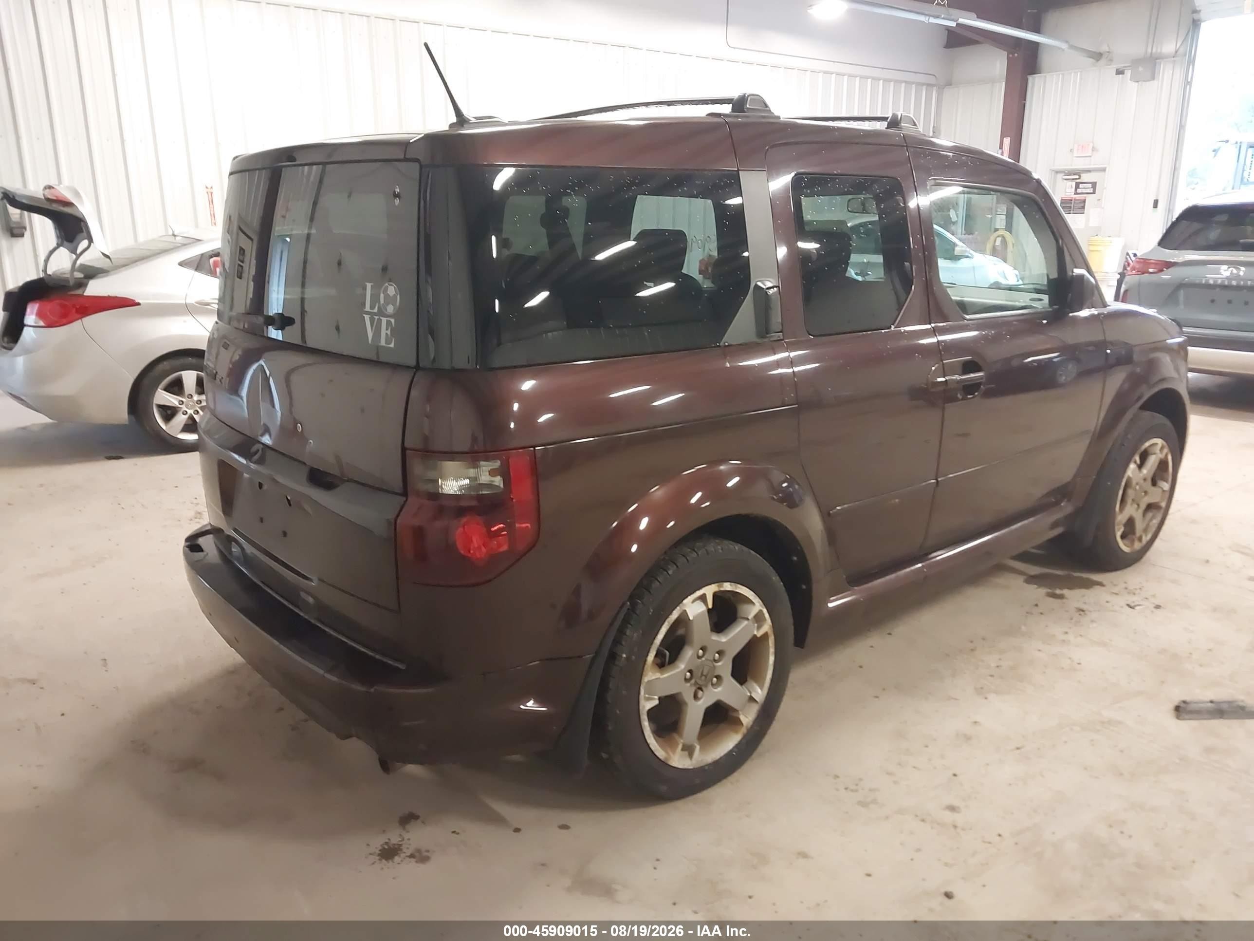 2007 Honda Element Sc Burgundy vin: 5J6YH18947L008562