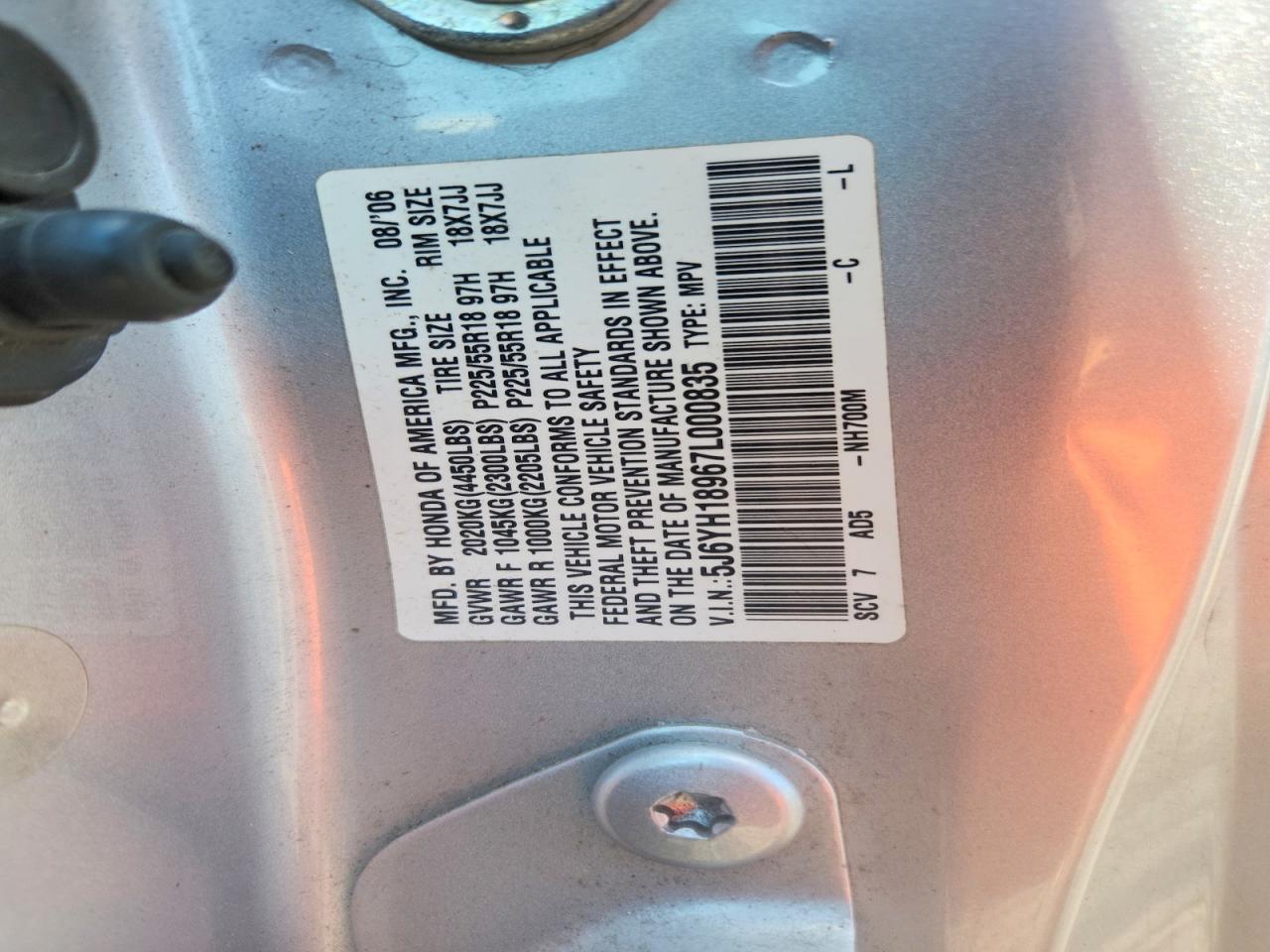 2007 Honda Element Sc Silver vin: 5J6YH18967L000835