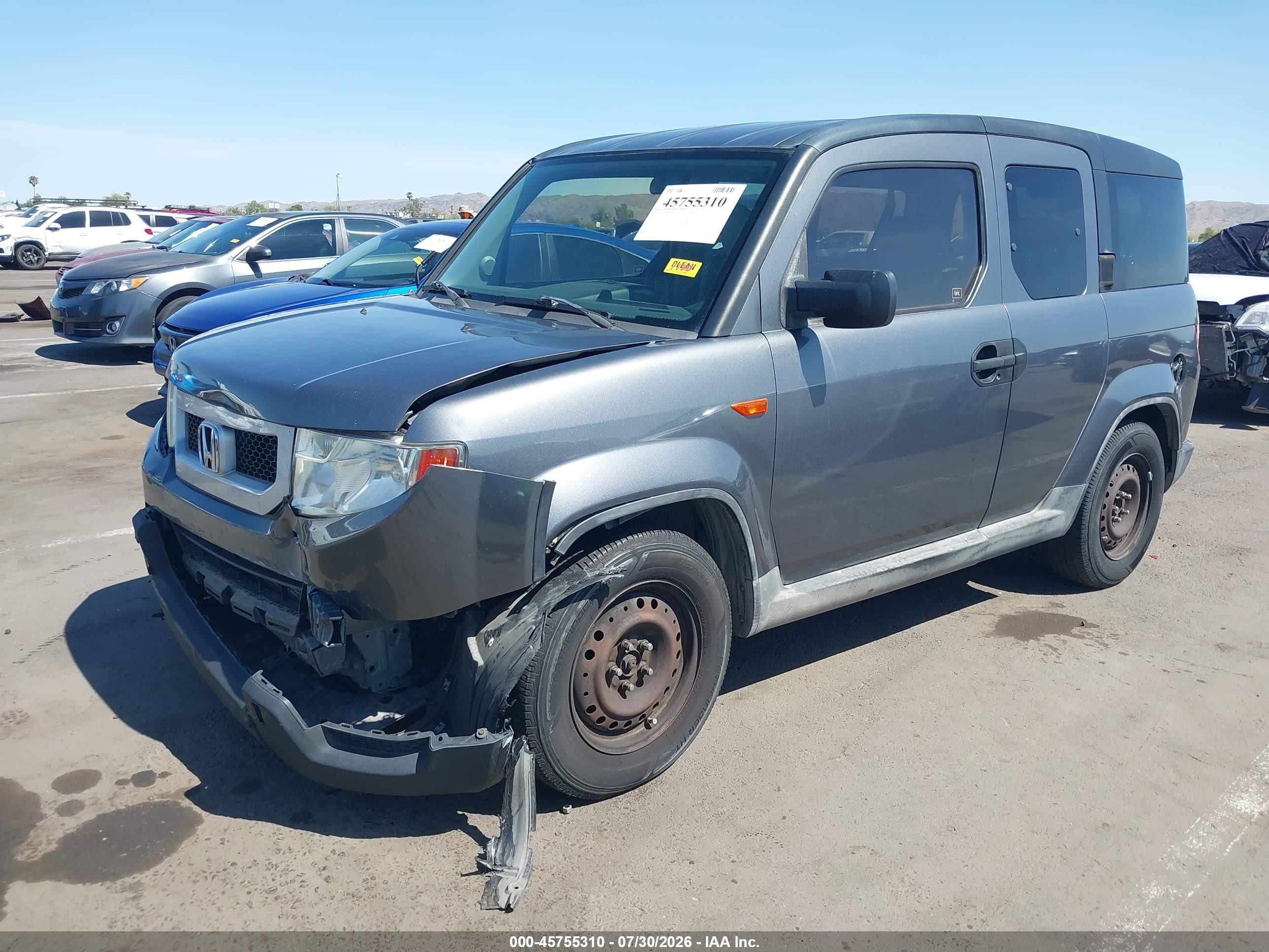 2010 Honda Element Lx Gray vin: 5J6YH1H33AL002657
