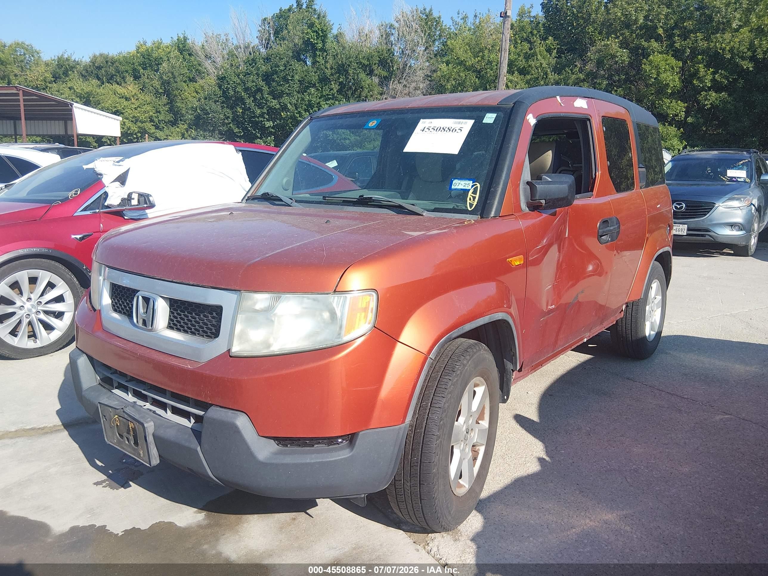 2010 Honda Element Ex Orange vin: 5J6YH1H71AL001946