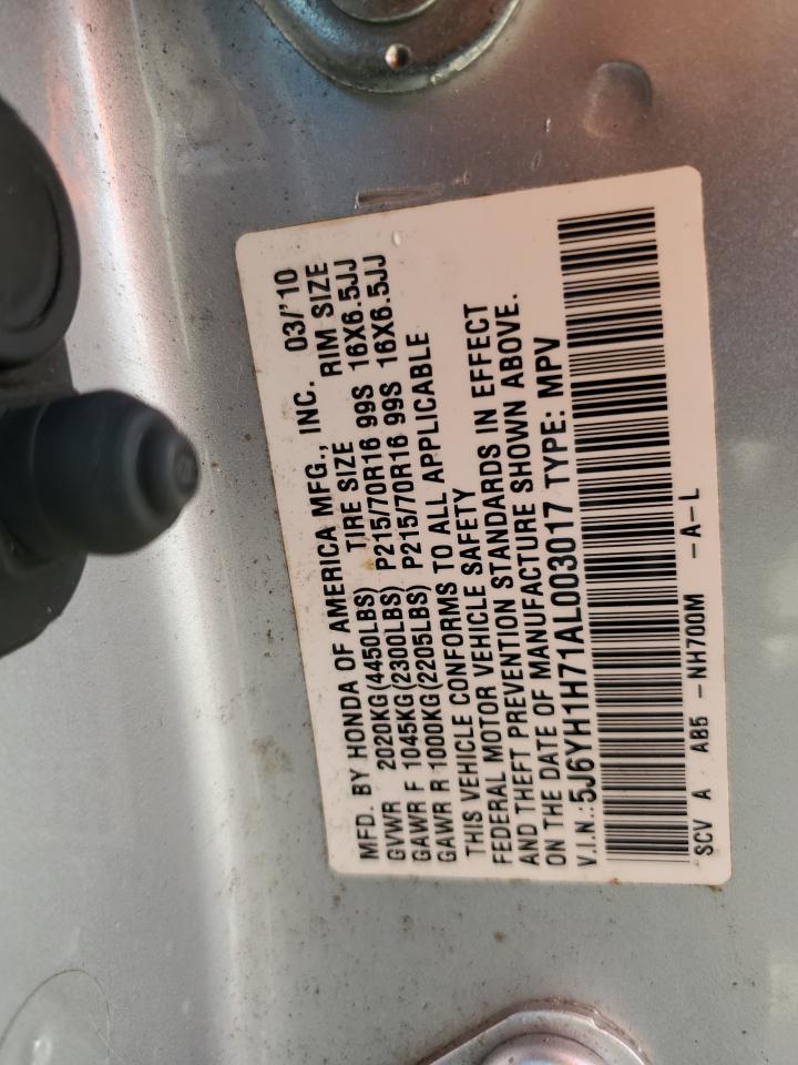 2010 Honda Element Ex Silver vin: 5J6YH1H71AL003017