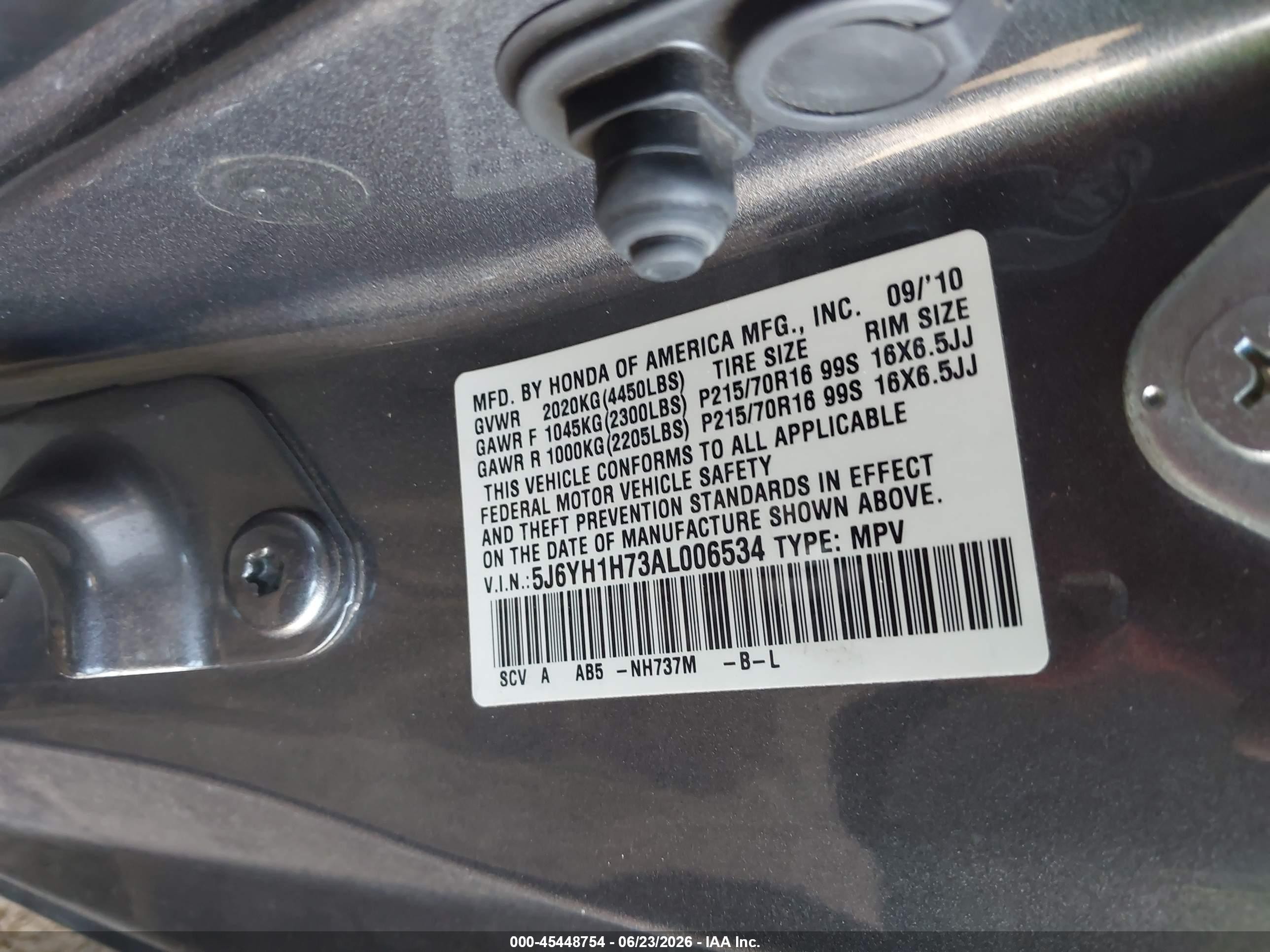 2010 Honda Element Ex Gray vin: 5J6YH1H73AL006534