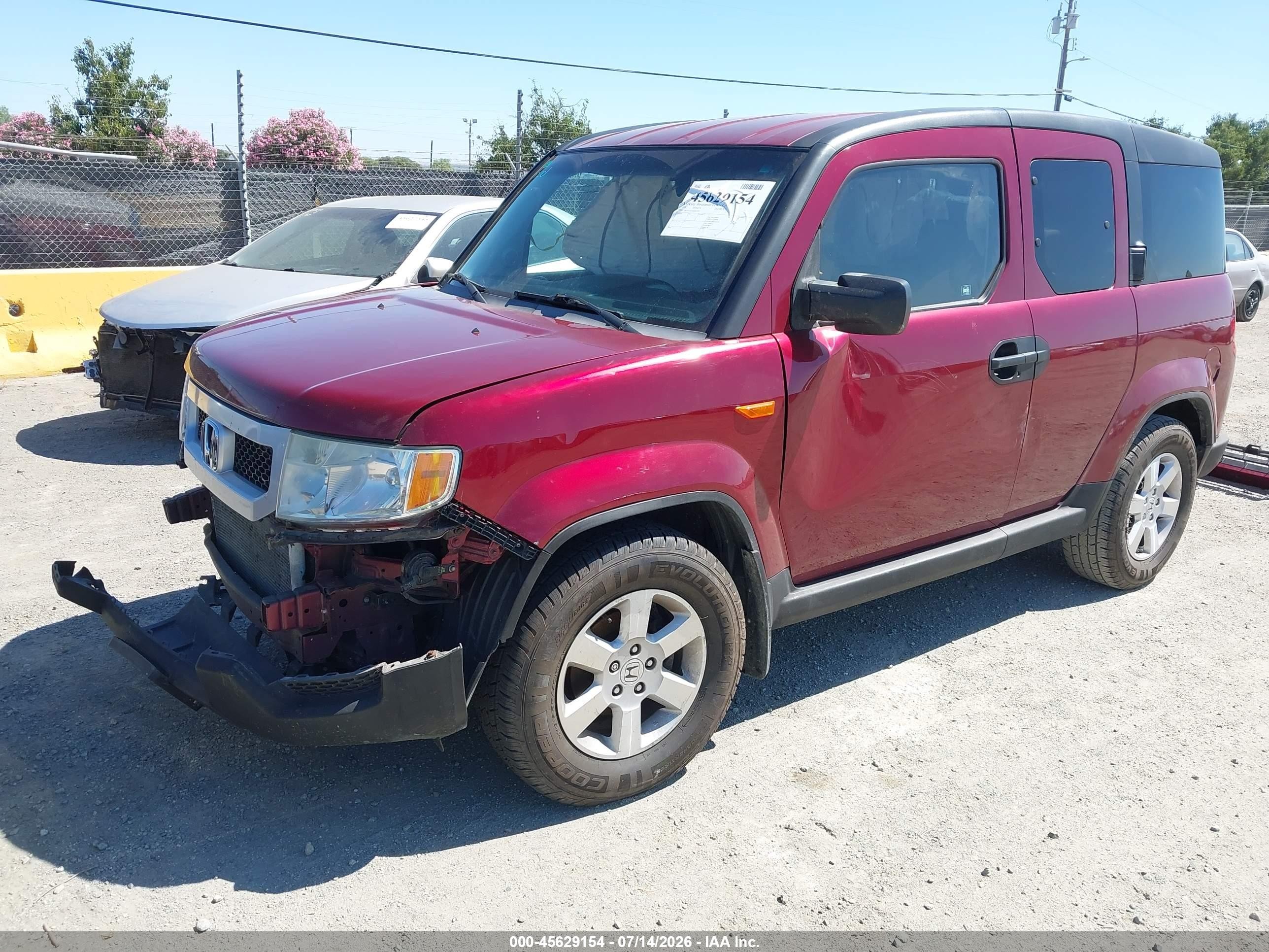 2010 Honda Element Ex Red vin: 5J6YH1H74AL003593