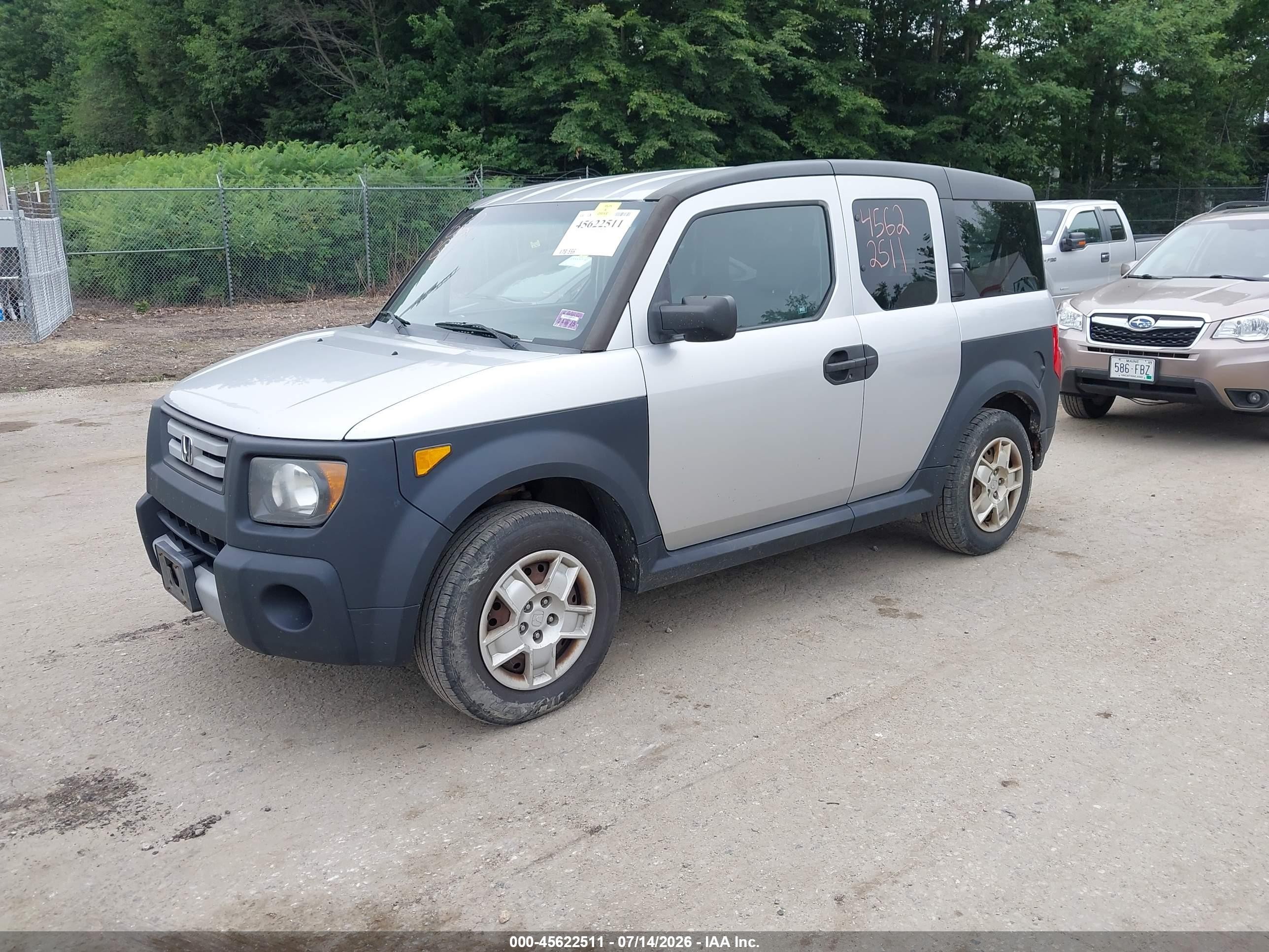 2007 Honda Element Lx Silver vin: 5J6YH28337L015844