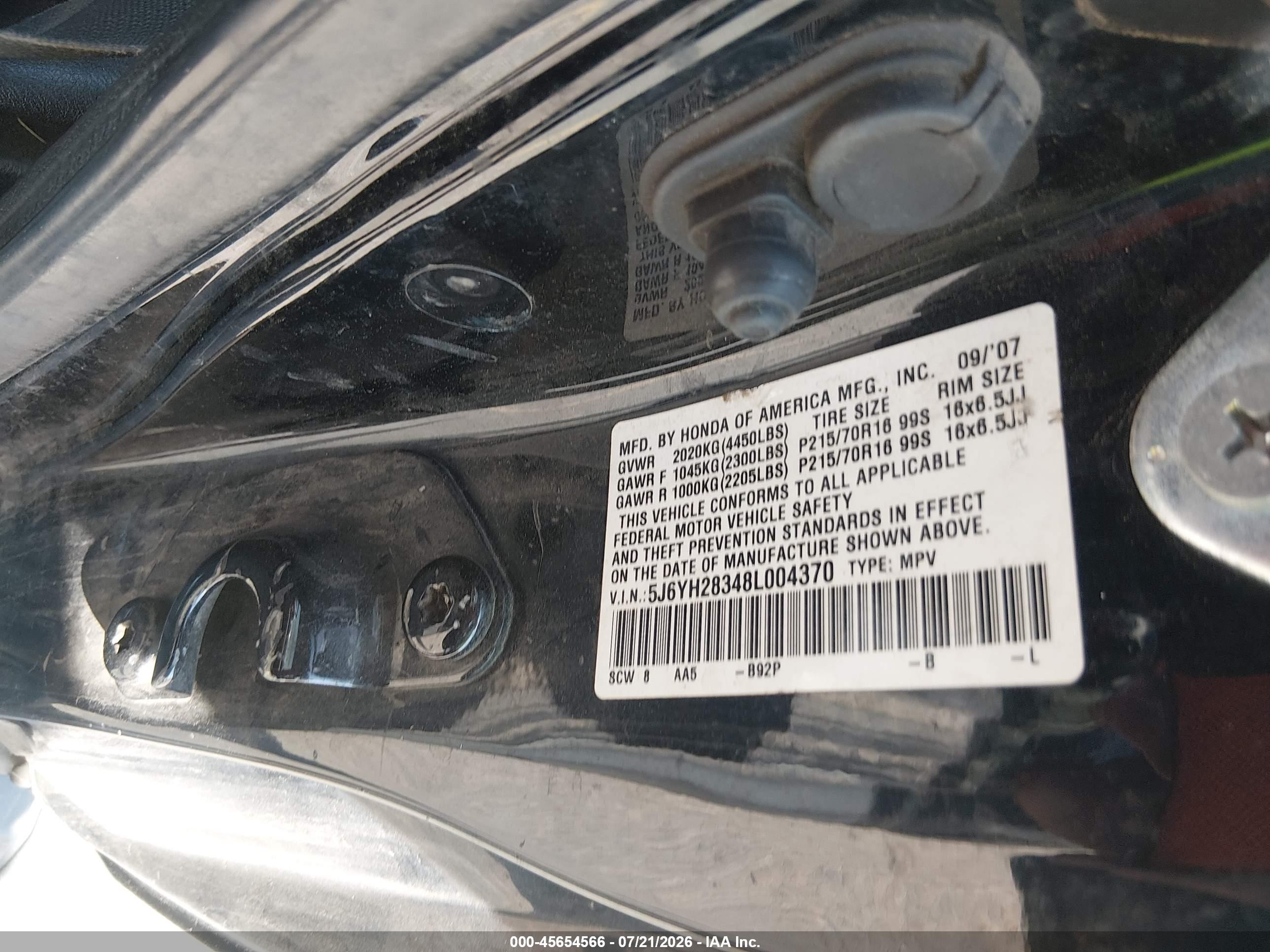 2008 Honda Element Lx Black vin: 5J6YH28348L004370