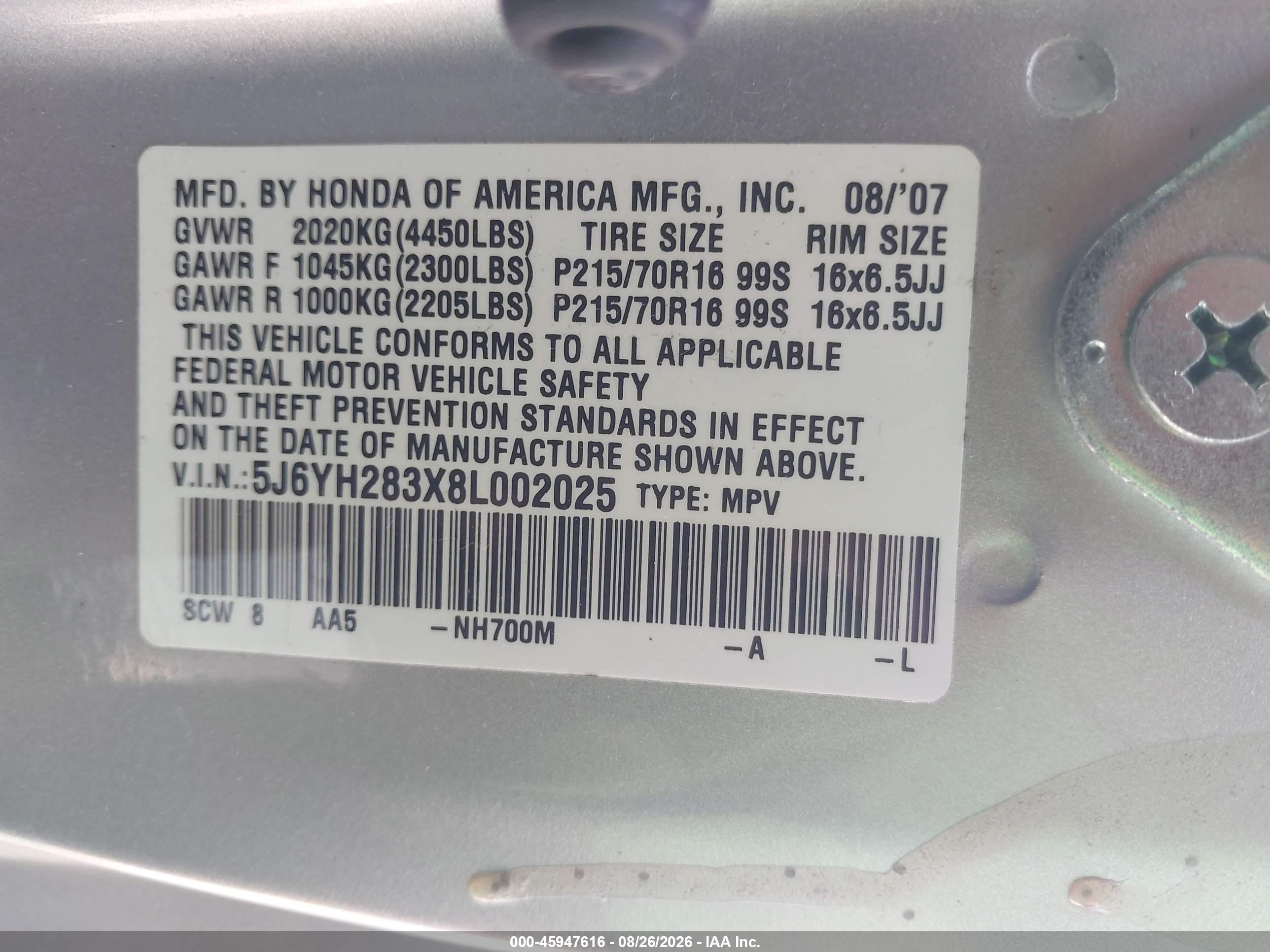 2008 Honda Element Lx Silver vin: 5J6YH283X8L002025