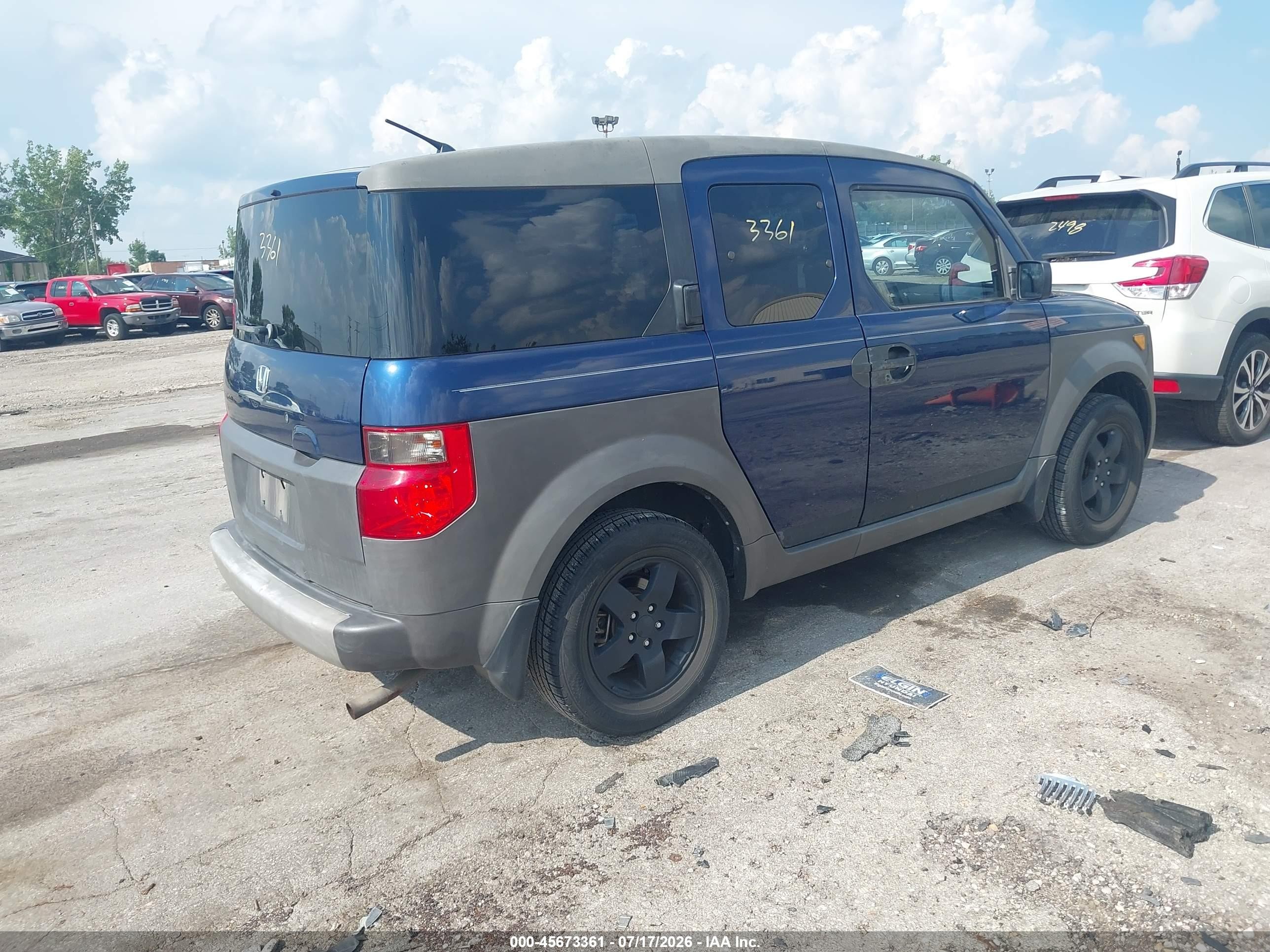 2003 Honda Element Ex Blue vin: 5J6YH28503L036324