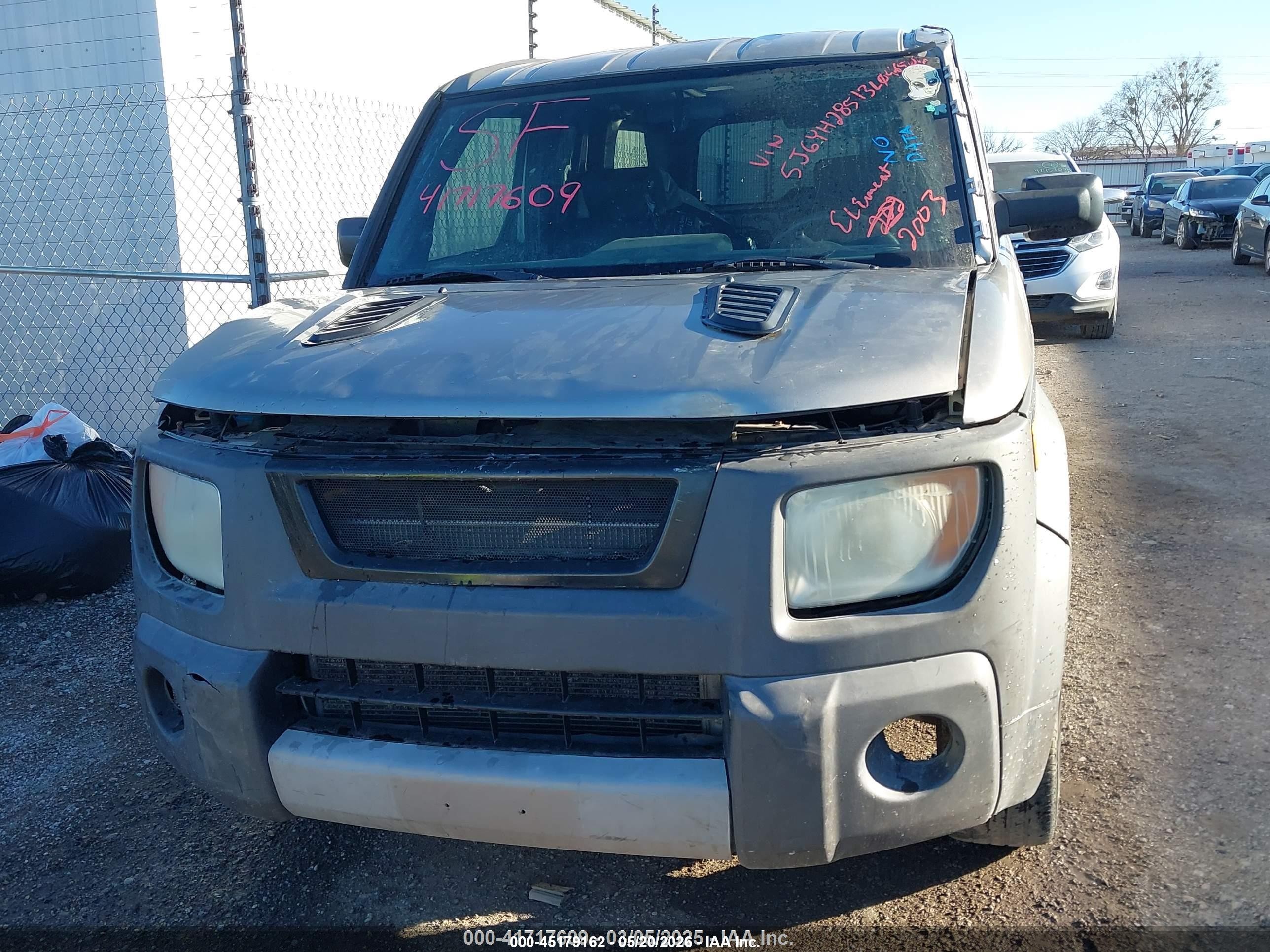 2003 Honda Element Ex Gray vin: 5J6YH28513L046506