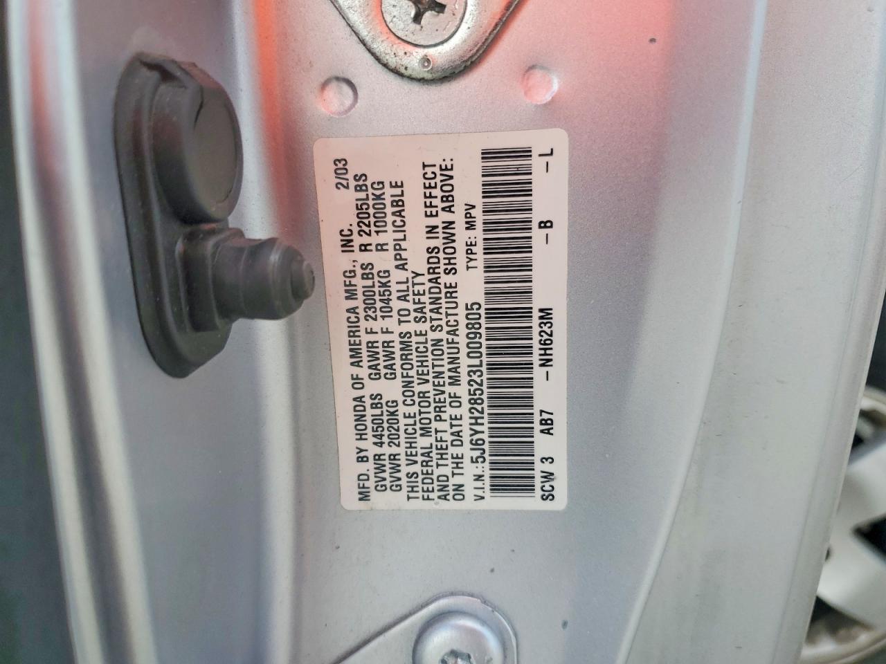 2003 Honda Element Ex Silver vin: 5J6YH28523L009805