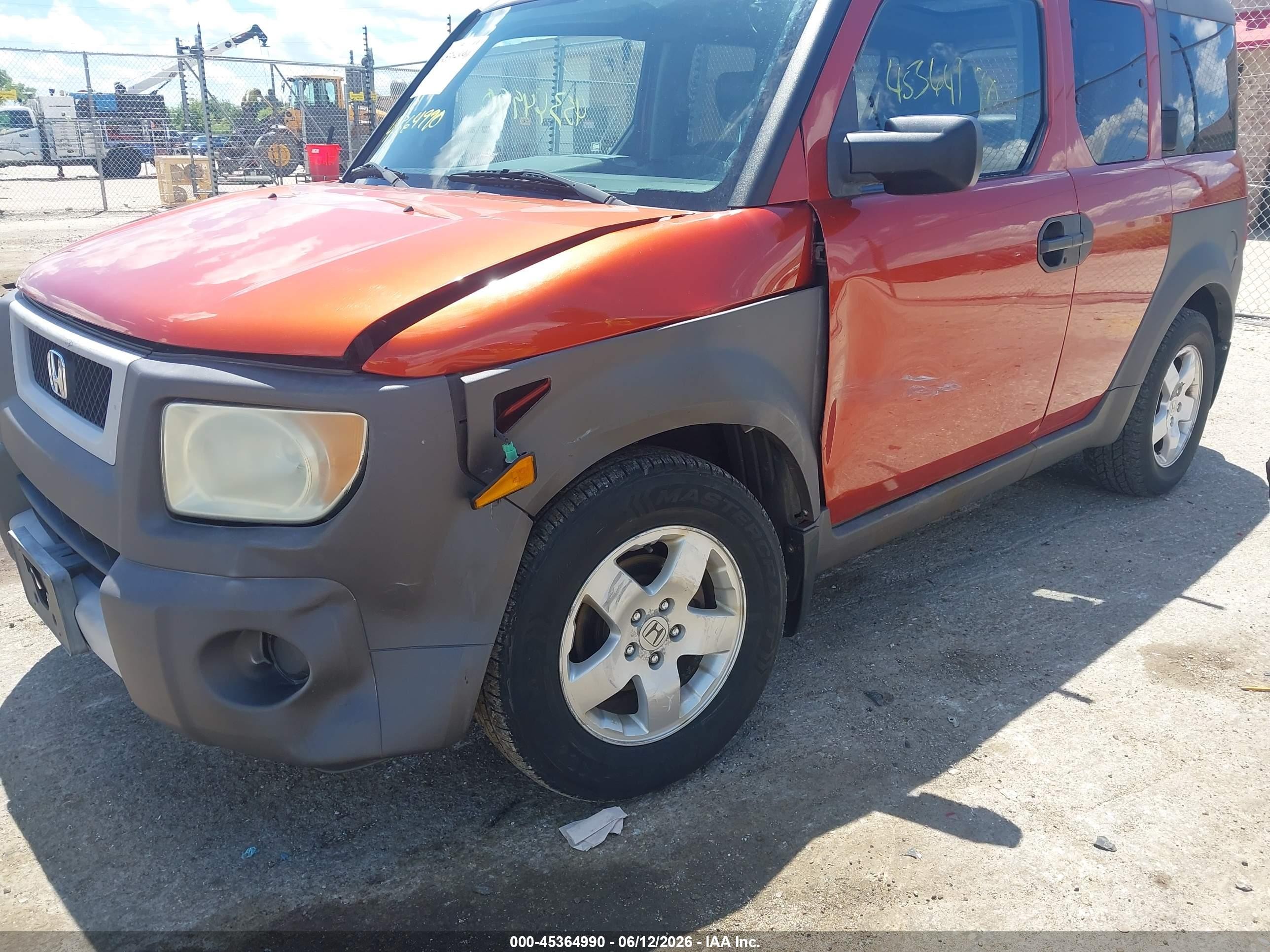 2003 Honda Element Ex Orange vin: 5J6YH28523L032758