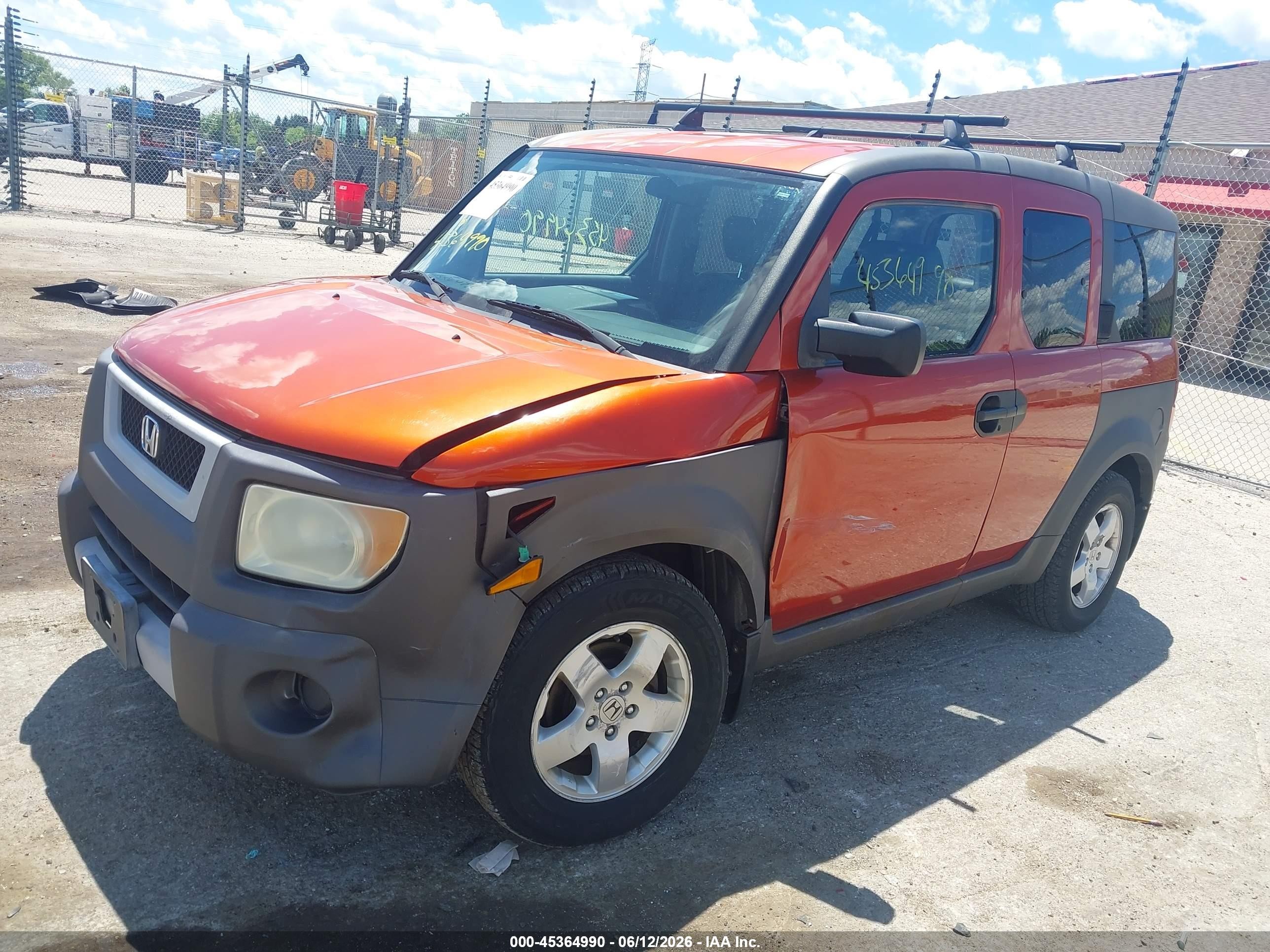 2003 Honda Element Ex Orange vin: 5J6YH28523L032758
