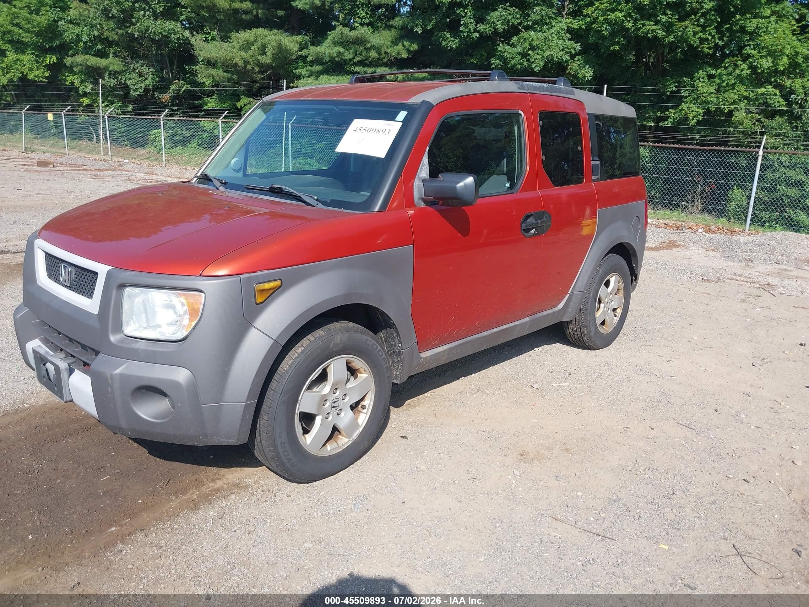 2003 Honda Element Ex Orange vin: 5J6YH28533L018478