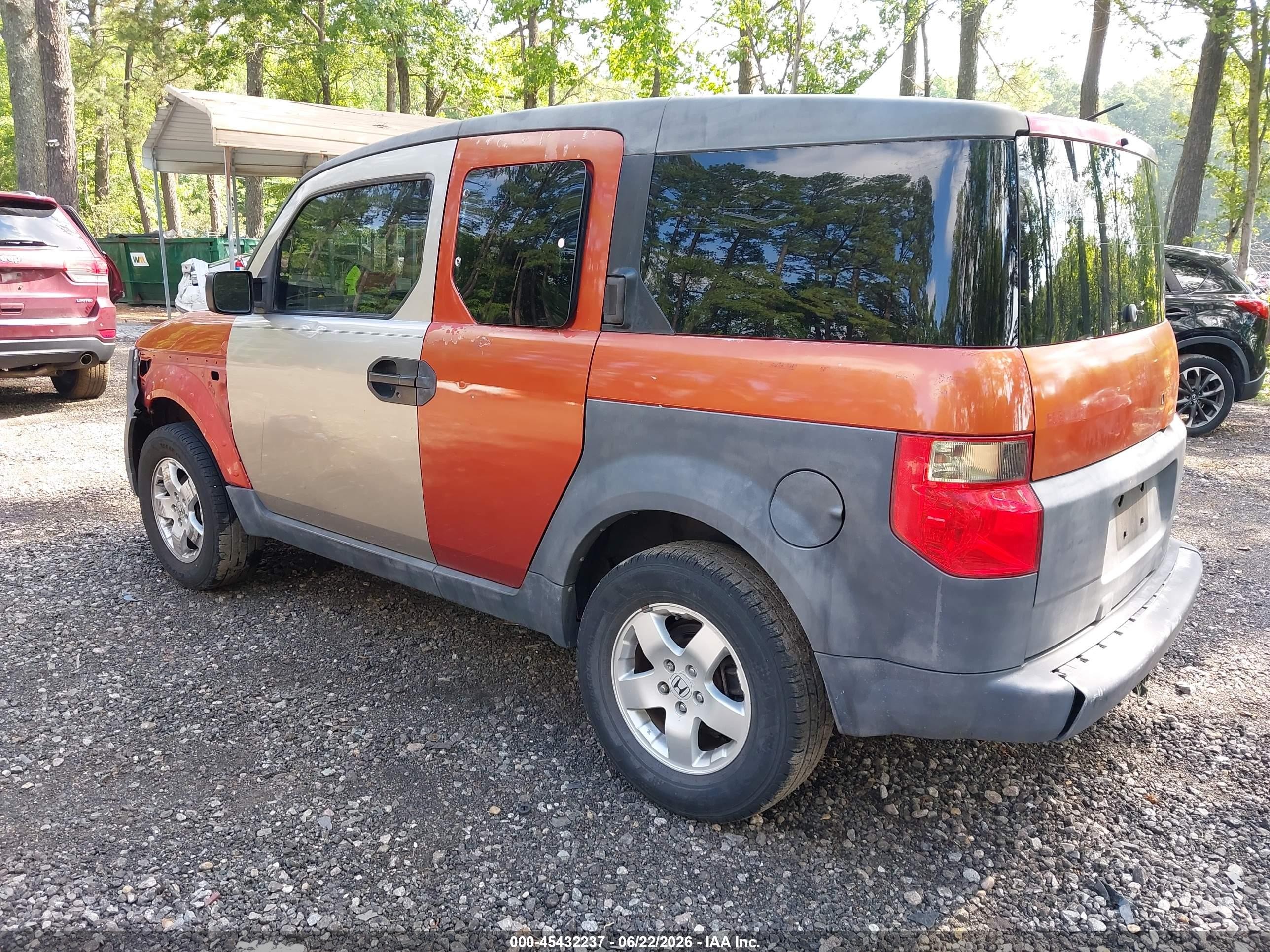 2003 Honda Element Ex Orange vin: 5J6YH28533L026242