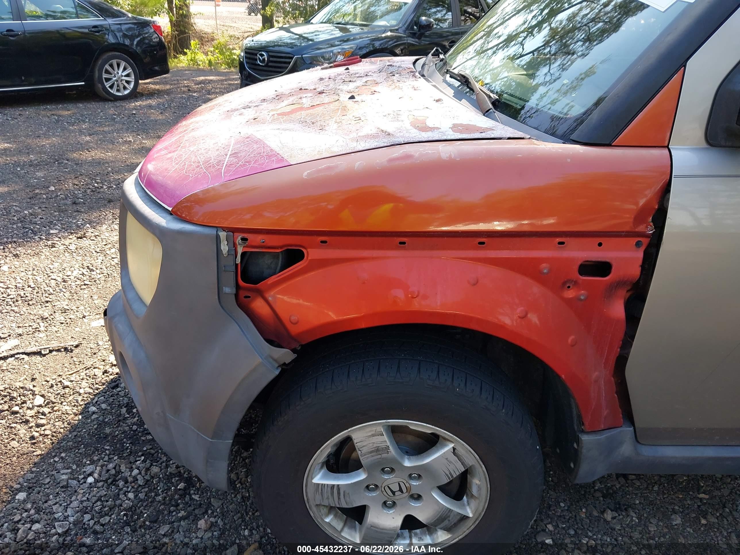 2003 Honda Element Ex Orange vin: 5J6YH28533L026242