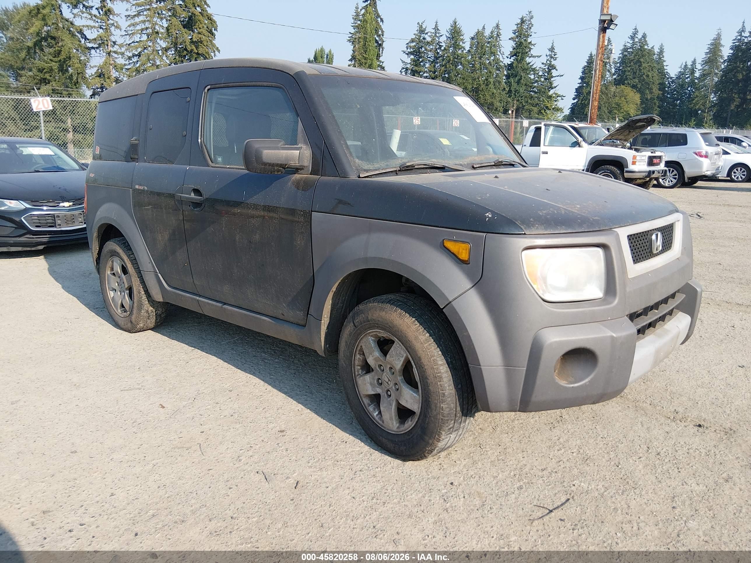 2003 Honda Element Ex Black vin: 5J6YH28543L000202