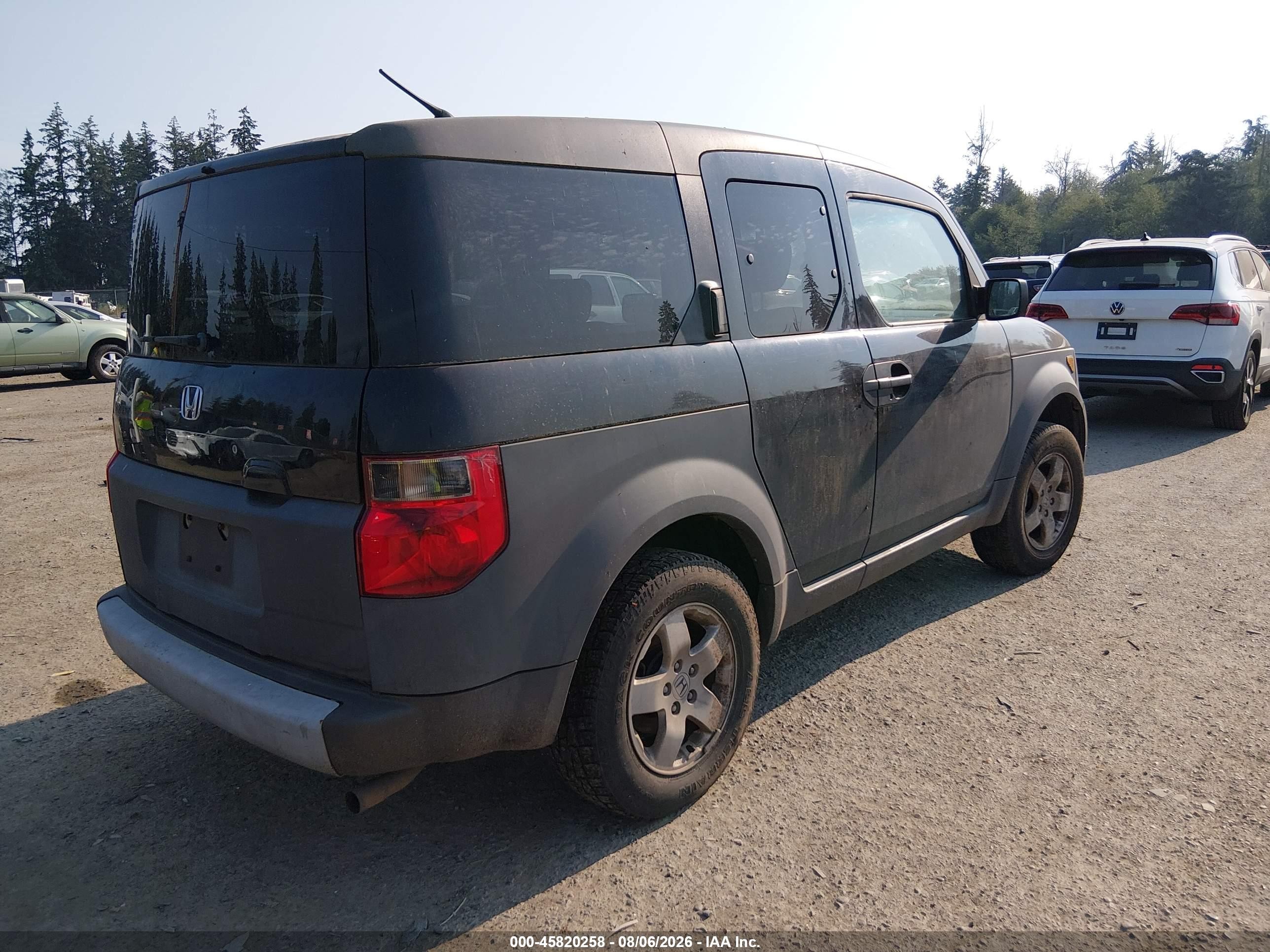 2003 Honda Element Ex Black vin: 5J6YH28543L000202