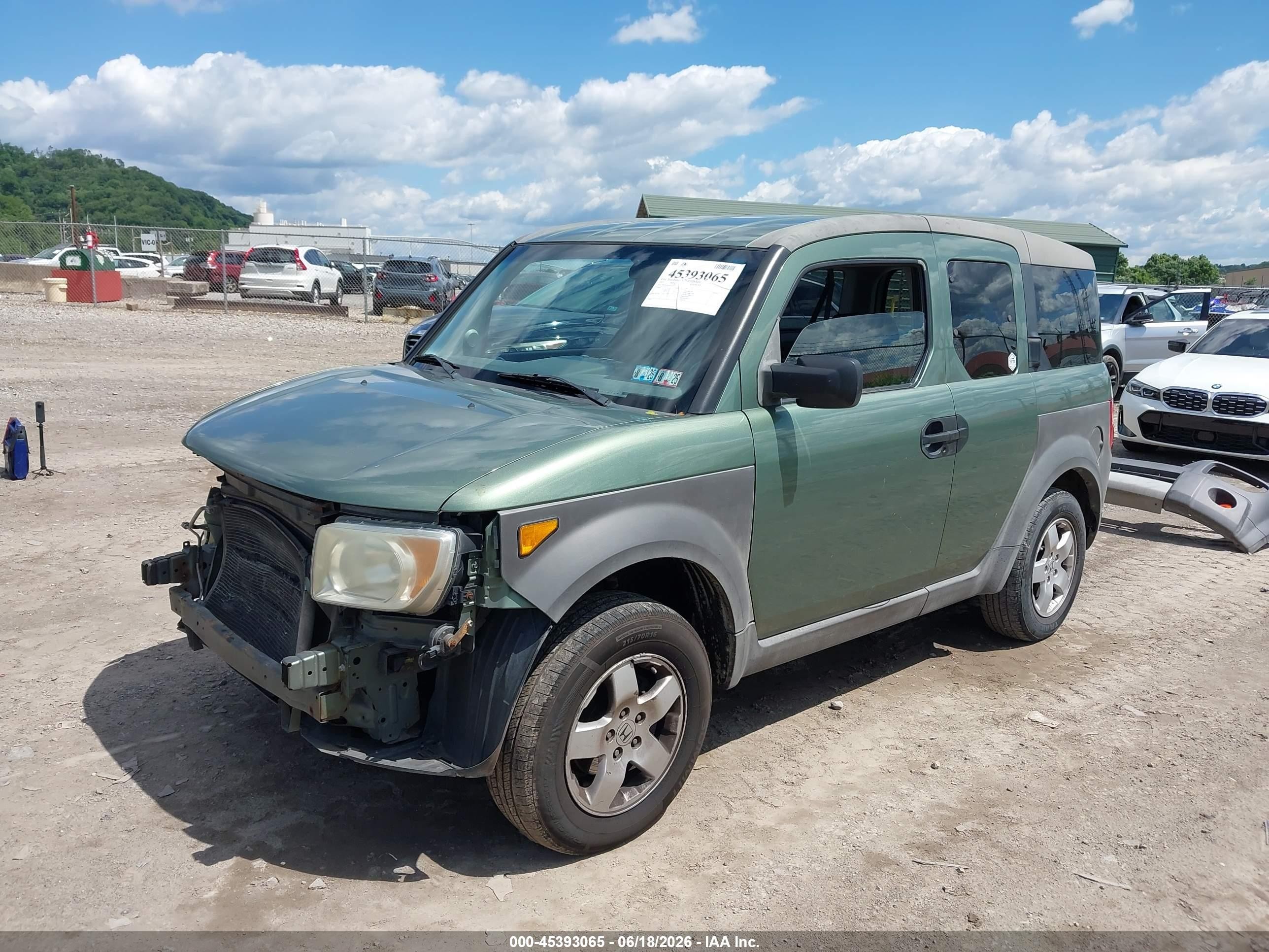 2003 Honda Element Ex Зеленый vin: 5J6YH28543L032602