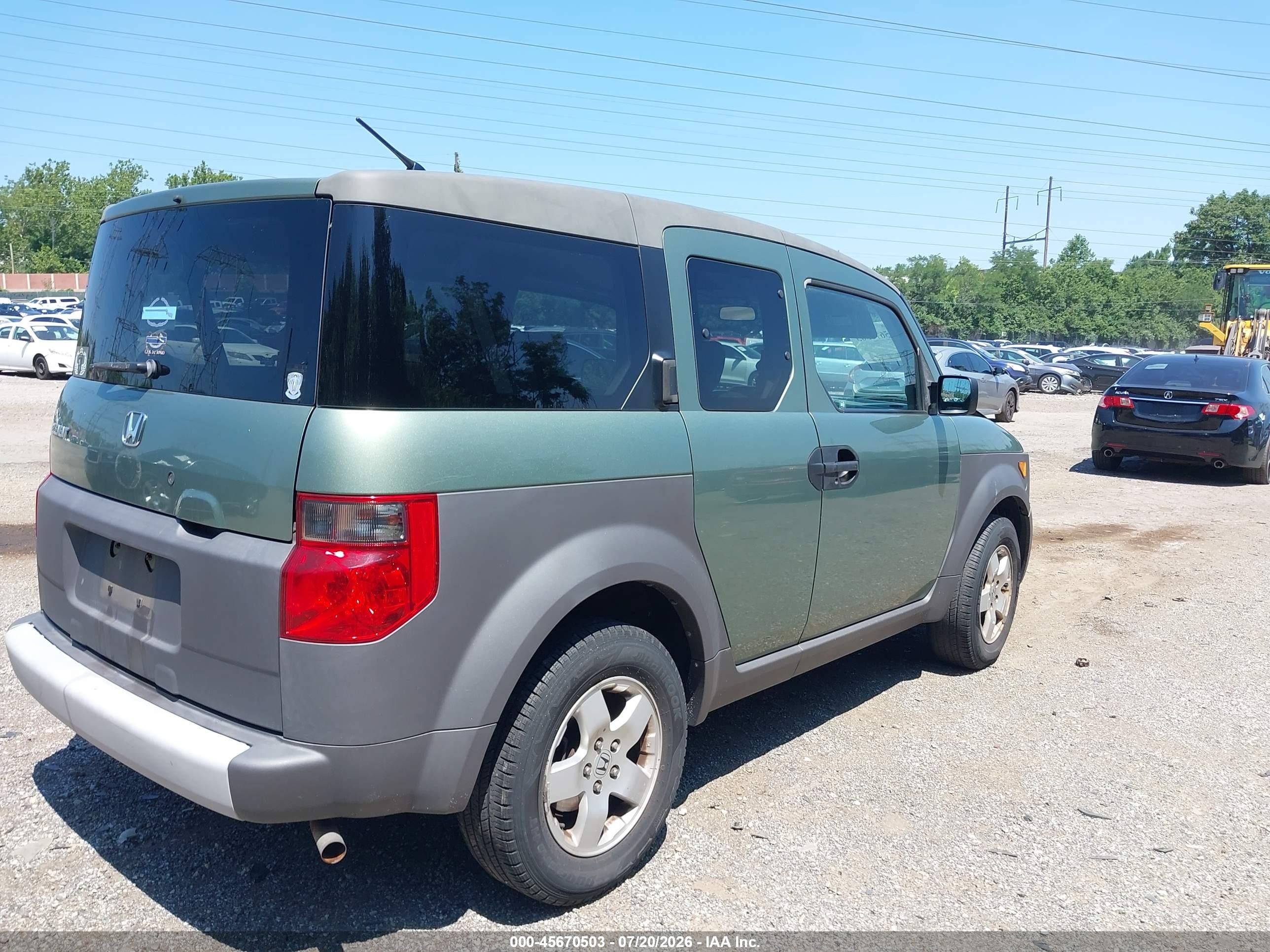 2003 Honda Element Ex Green vin: 5J6YH28563L045691