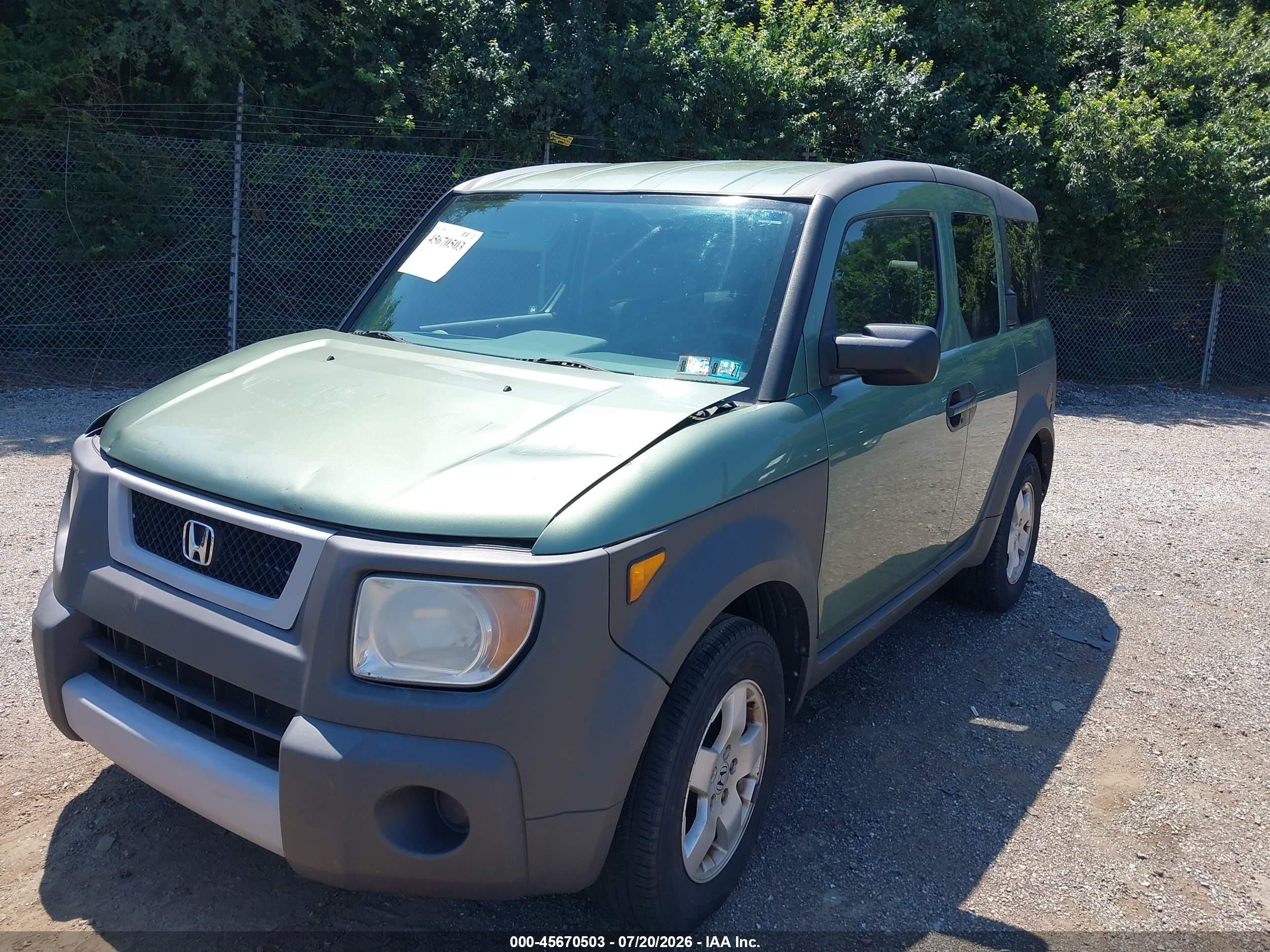 2003 Honda Element Ex Green vin: 5J6YH28563L045691