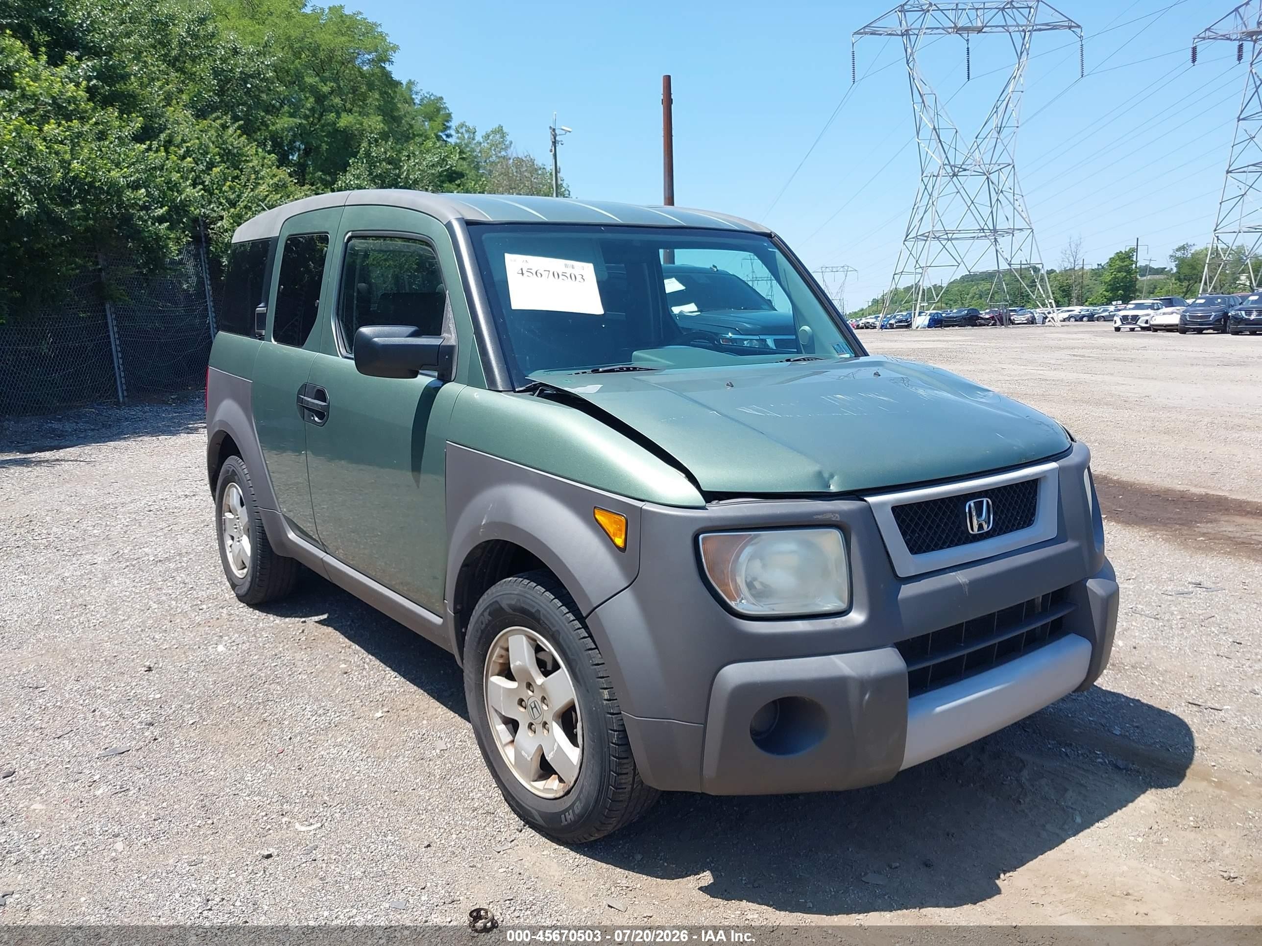 2003 Honda Element Ex Green vin: 5J6YH28563L045691