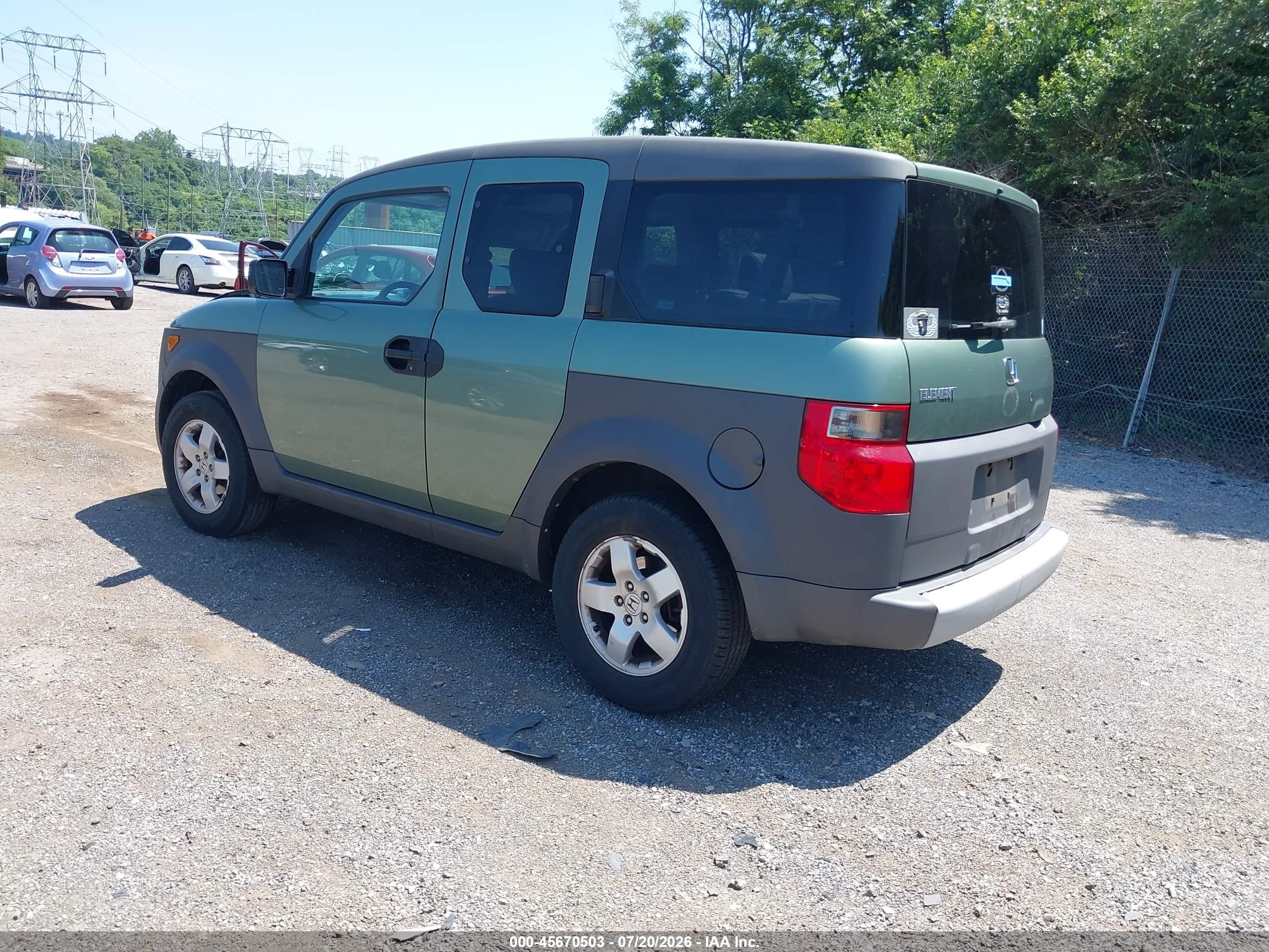 2003 Honda Element Ex Green vin: 5J6YH28563L045691