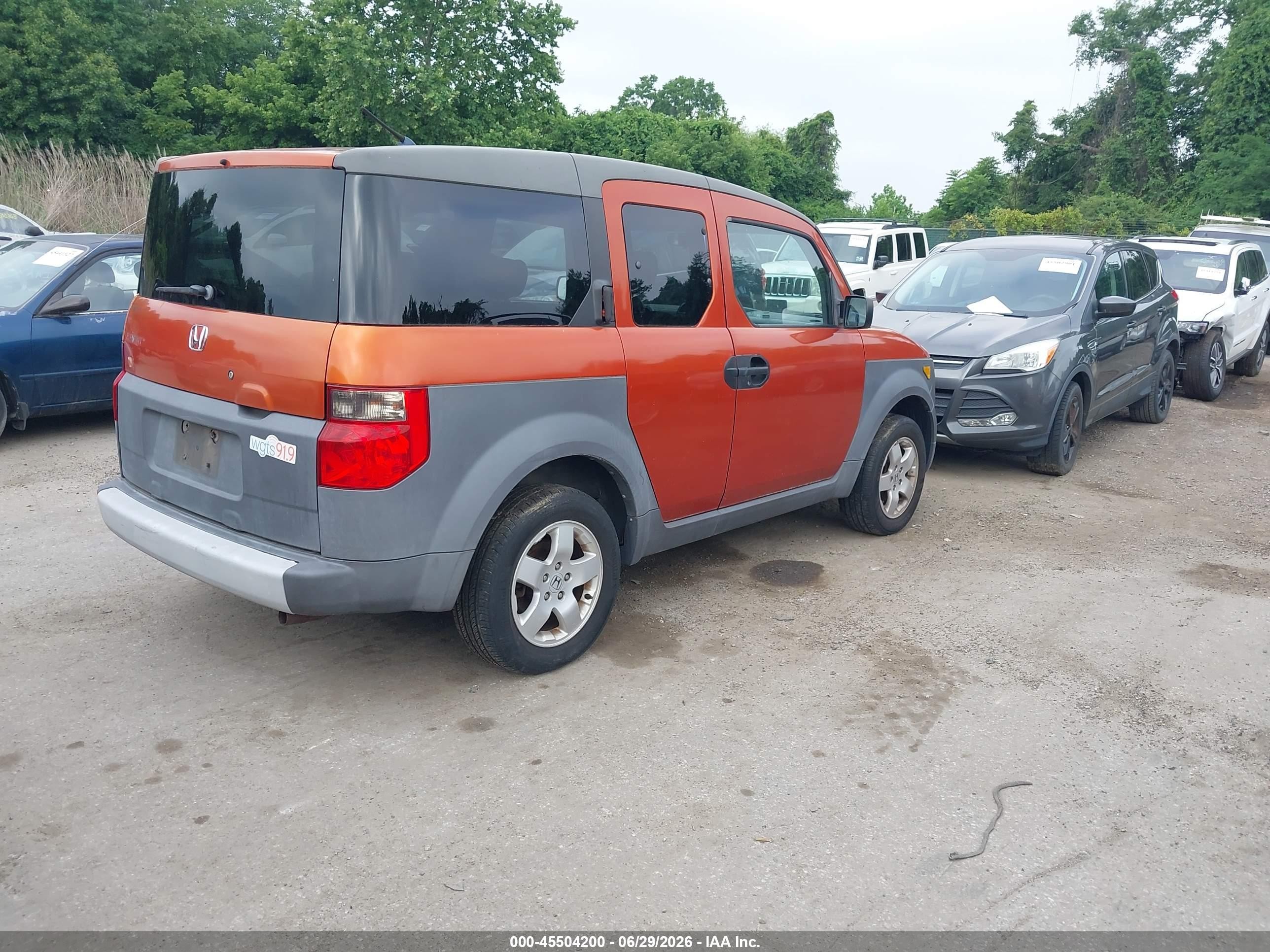 2003 Honda Element Ex Orange vin: 5J6YH28563L047215