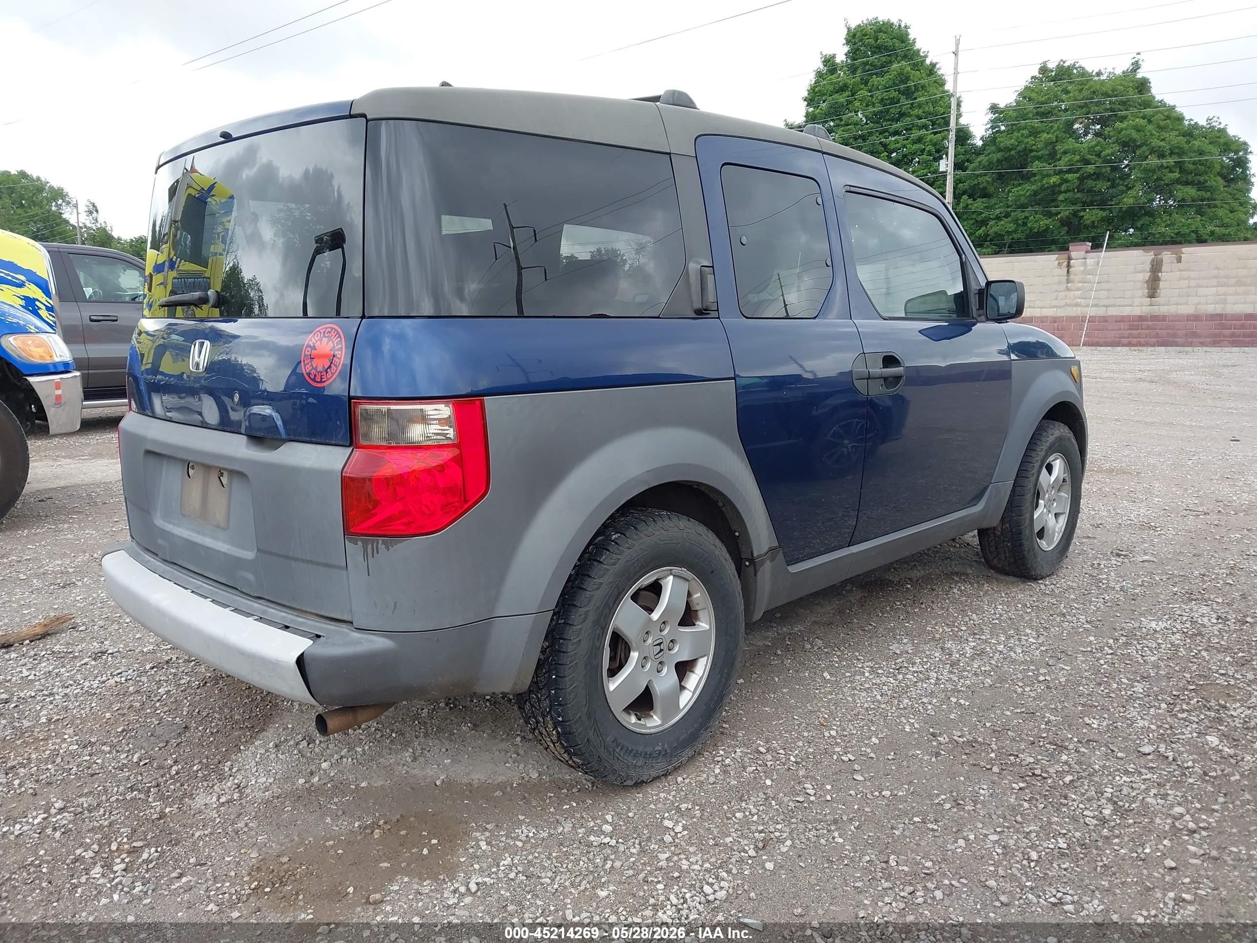 2003 Honda Element Ex Blue vin: 5J6YH28573L004471