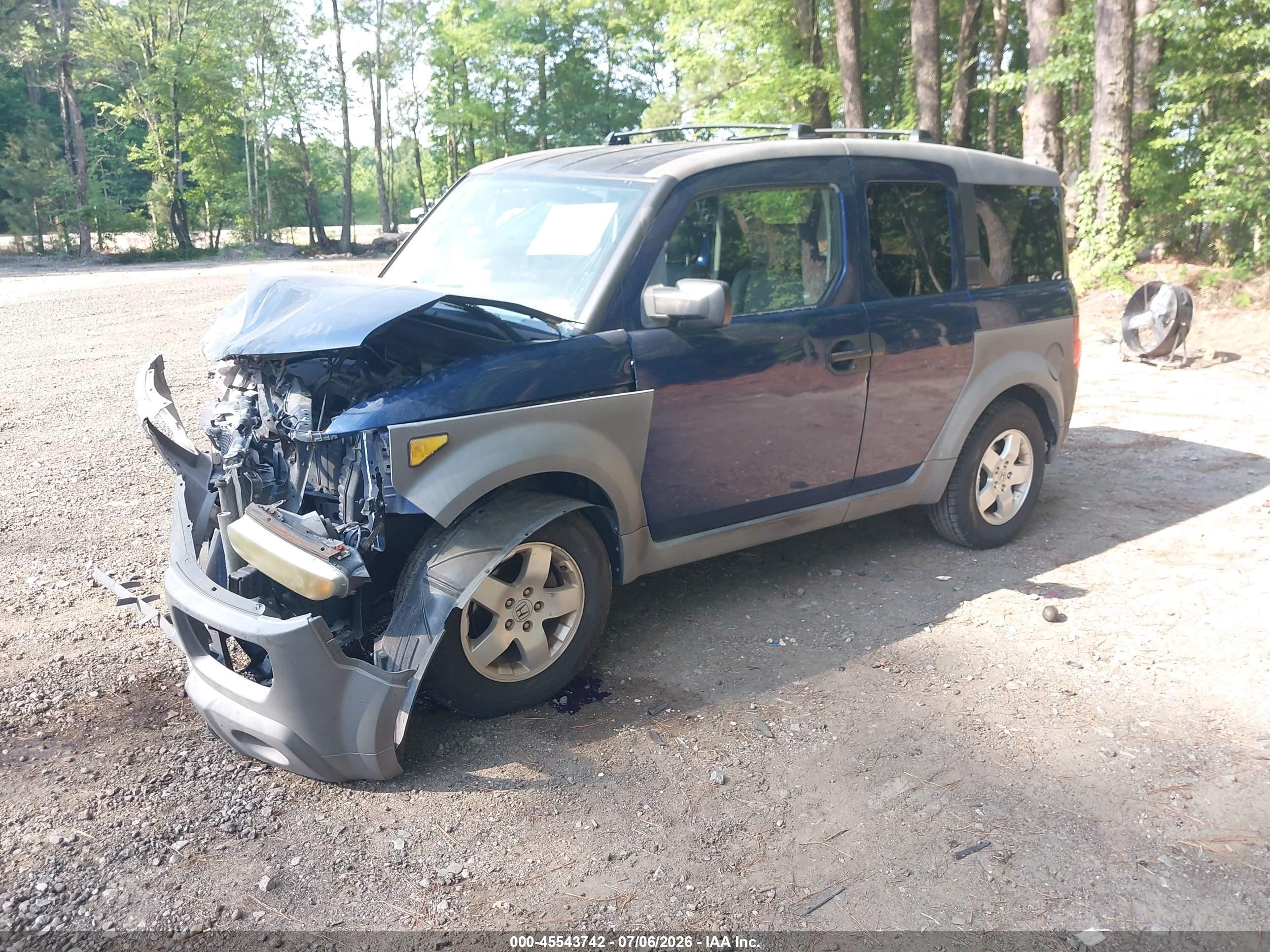 2003 Honda Element Ex Blue vin: 5J6YH28573L048986