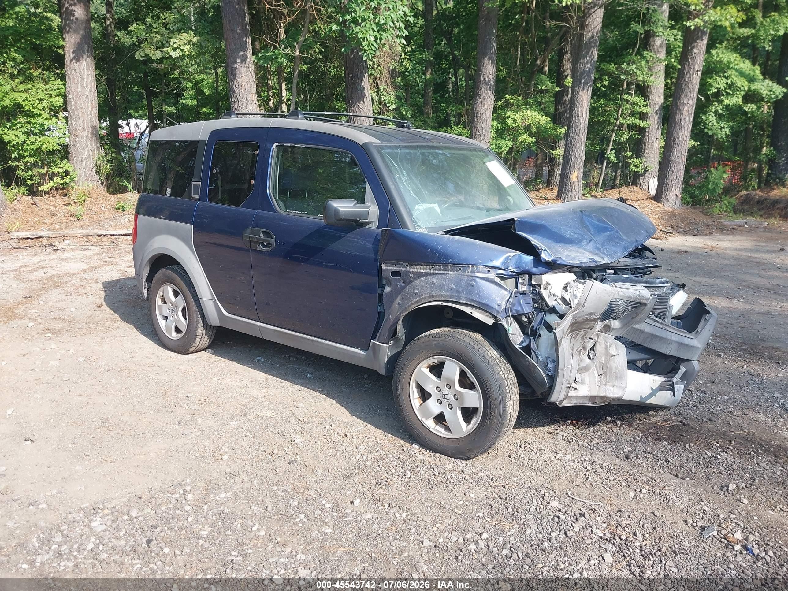 2003 Honda Element Ex Blue vin: 5J6YH28573L048986