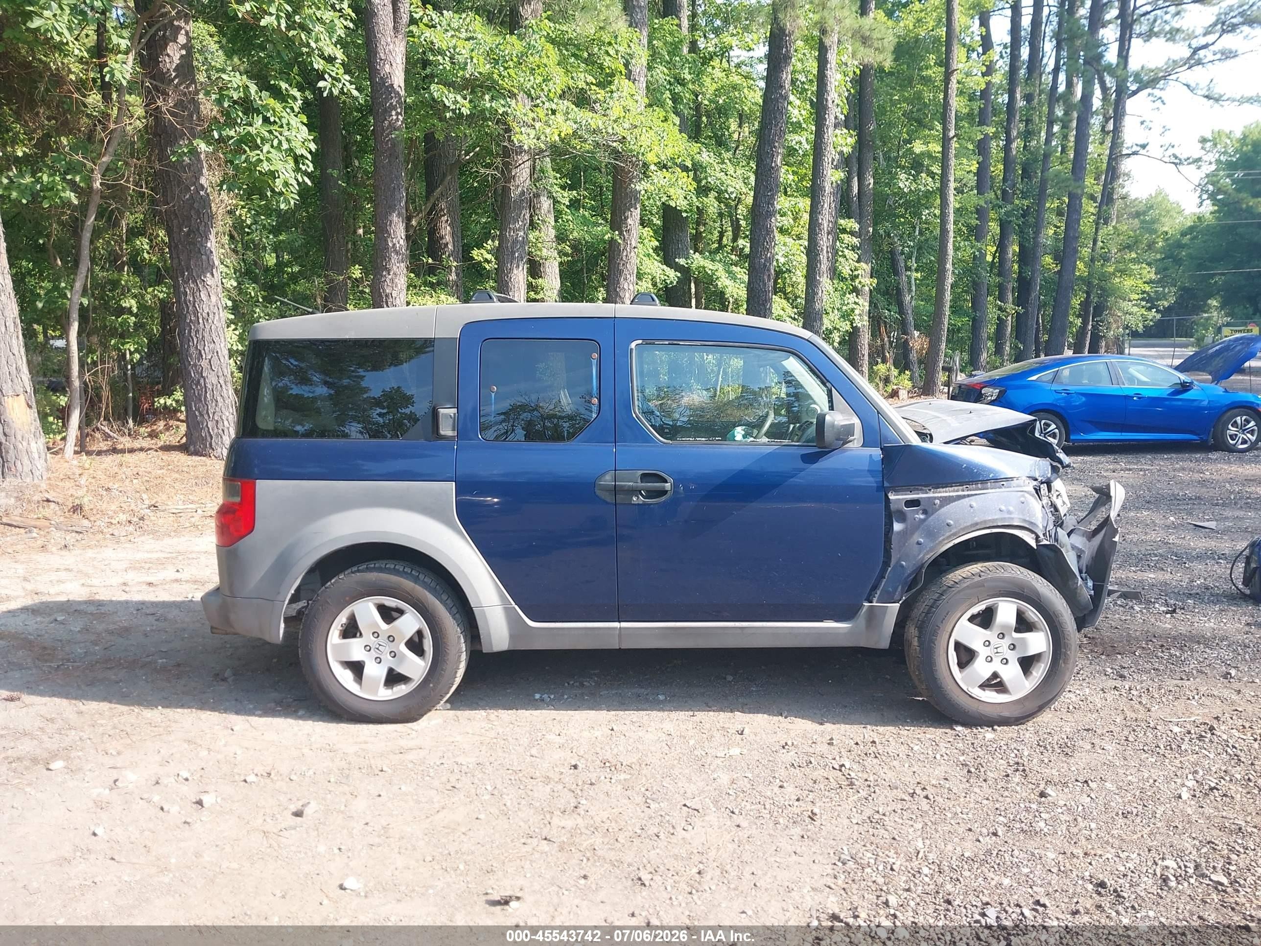 2003 Honda Element Ex Blue vin: 5J6YH28573L048986