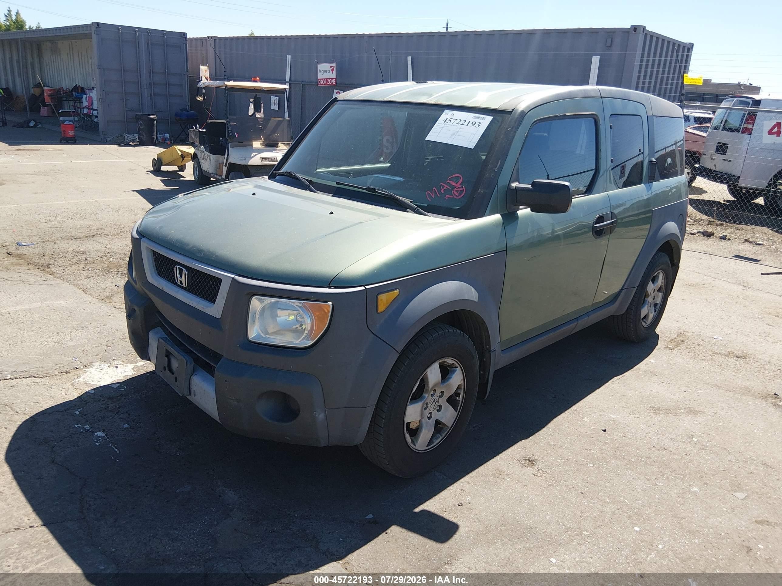 2004 Honda Element Ex Green vin: 5J6YH28574L010725