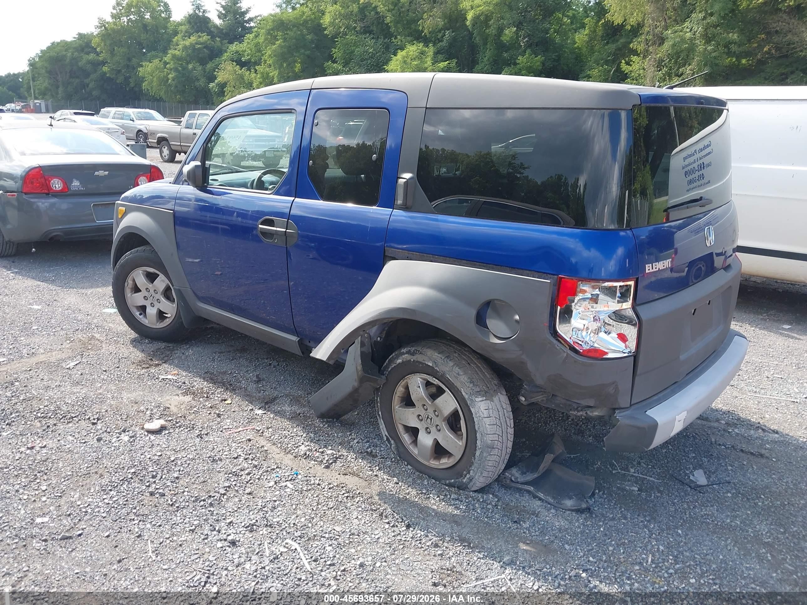 2004 Honda Element Ex Blue vin: 5J6YH285X4L024179