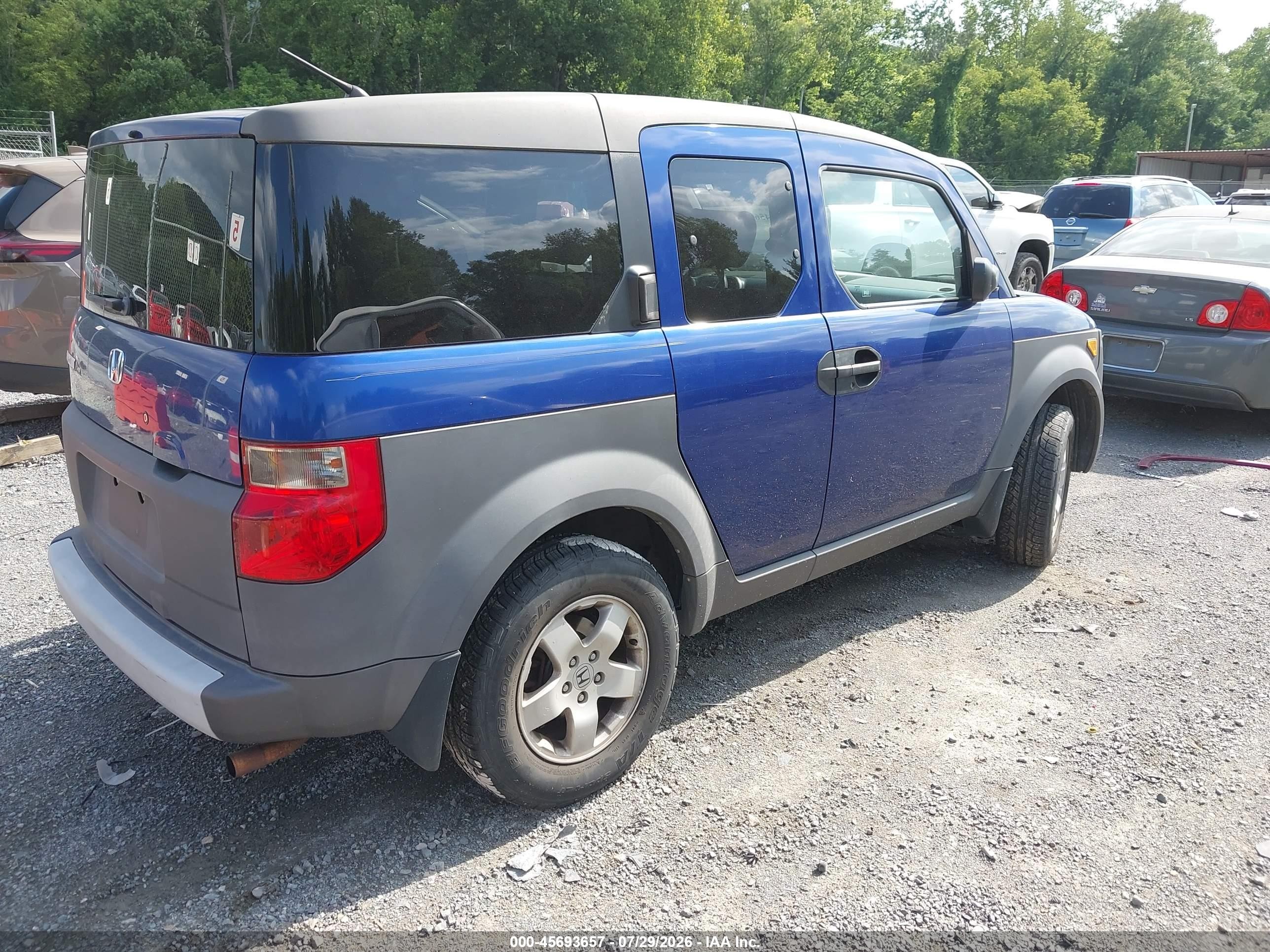 2004 Honda Element Ex Blue vin: 5J6YH285X4L024179