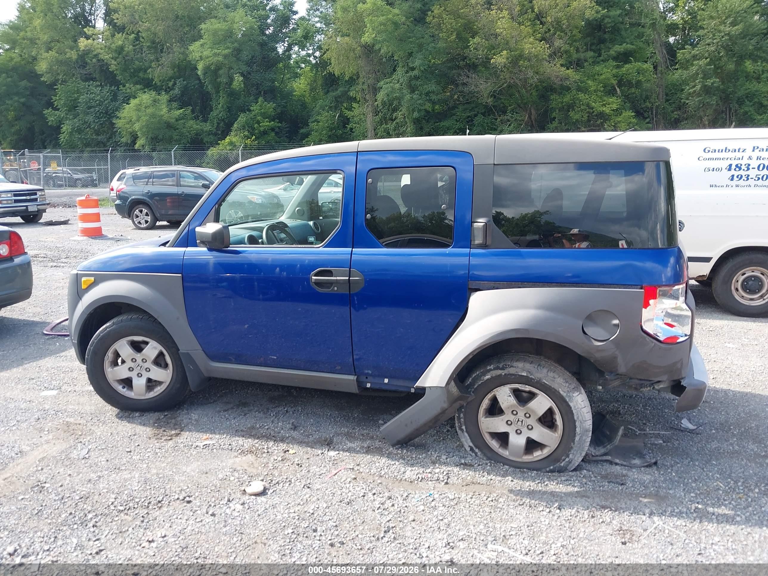 2004 Honda Element Ex Blue vin: 5J6YH285X4L024179