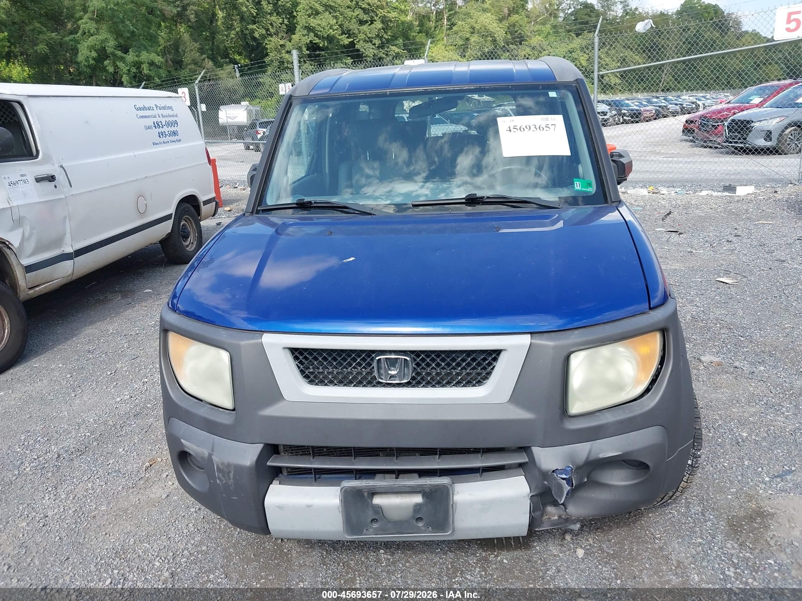 2004 Honda Element Ex Blue vin: 5J6YH285X4L024179