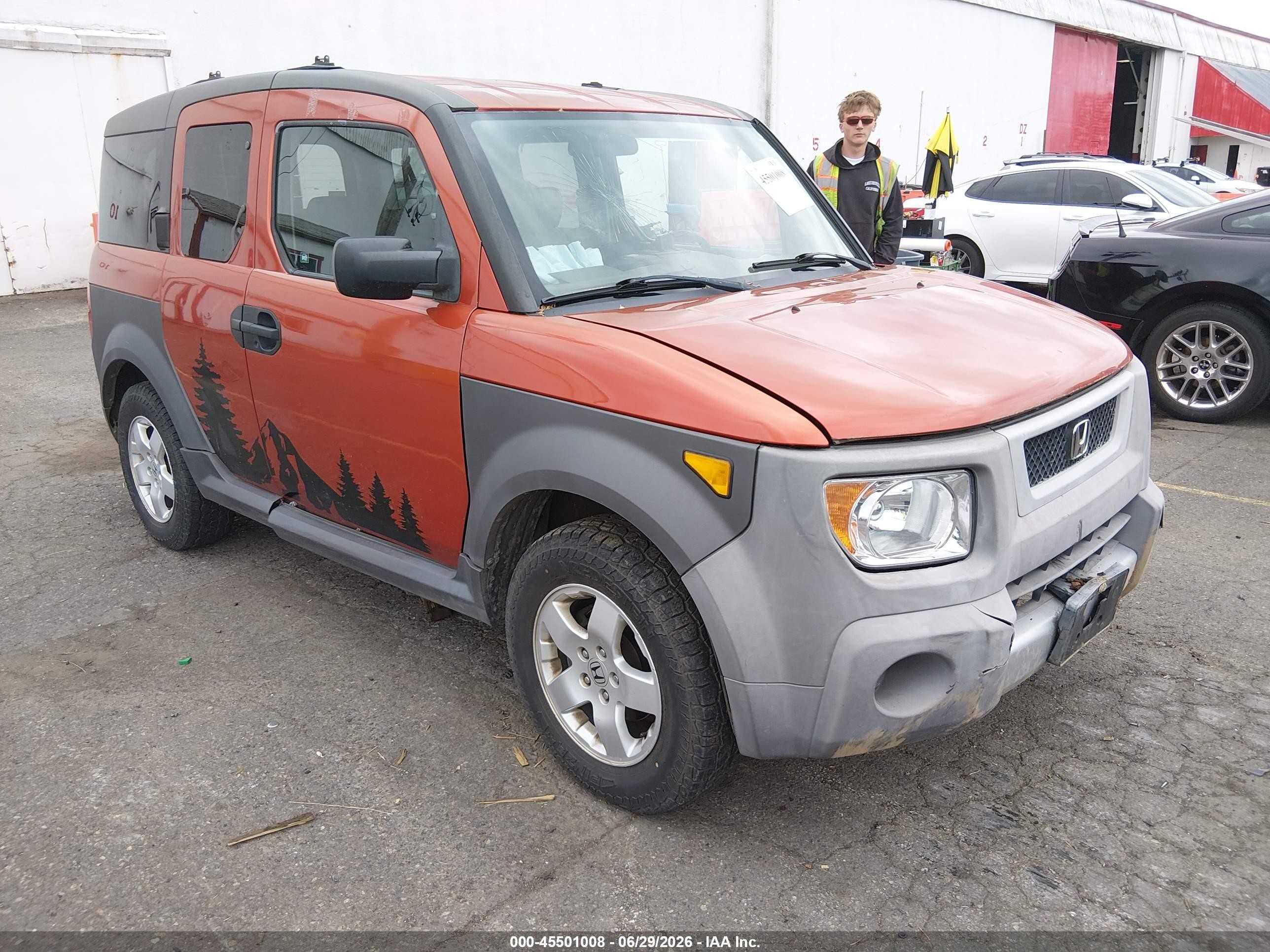 2005 Honda Element Ex Orange vin: 5J6YH28615L012433