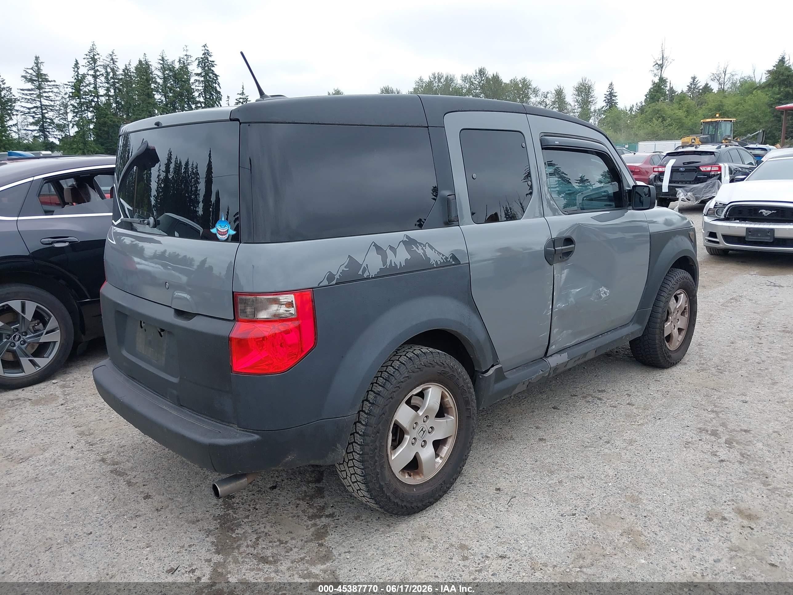2005 Honda Element Ex Gray vin: 5J6YH28635L004155