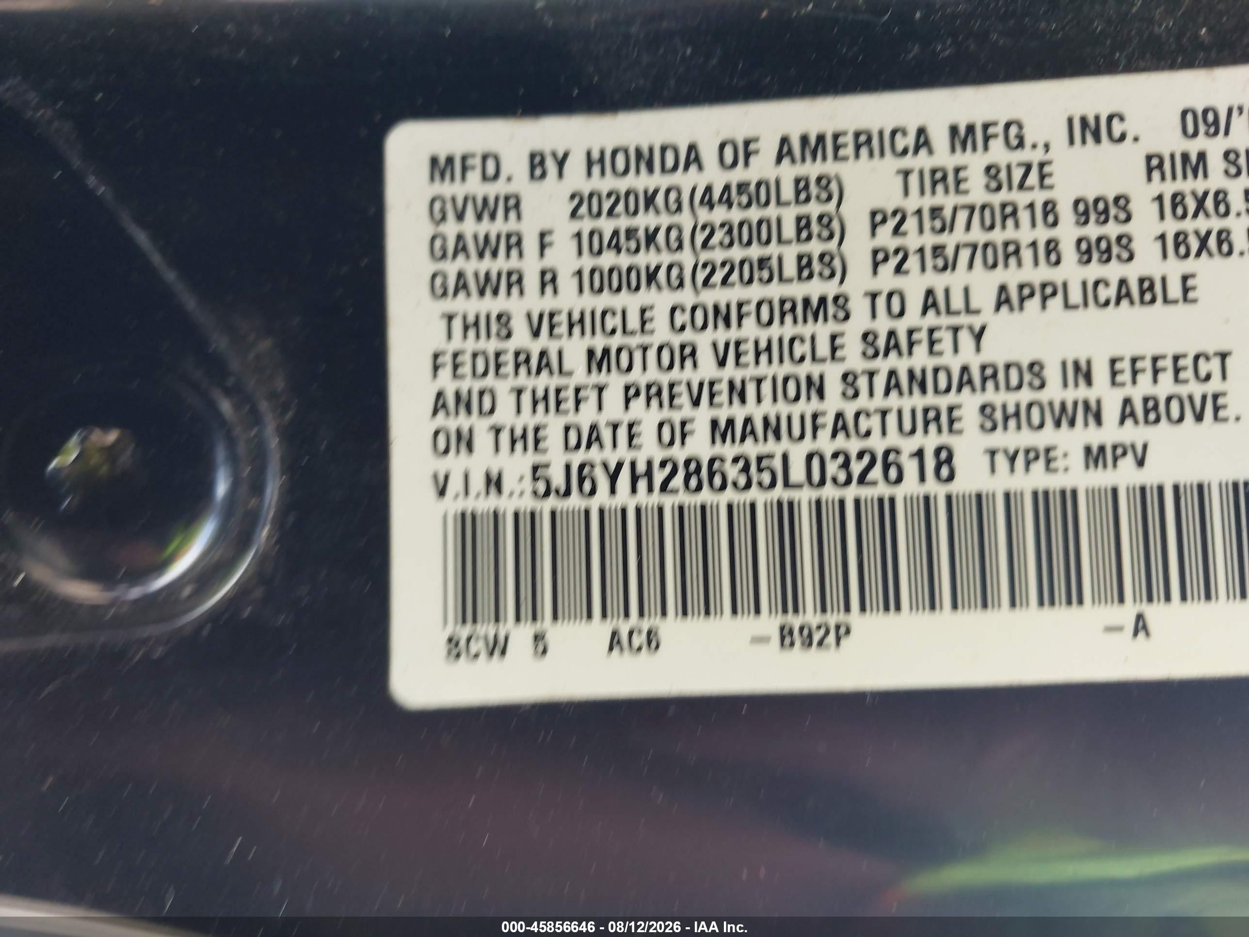 2005 Honda Element Ex Black vin: 5J6YH28635L032618