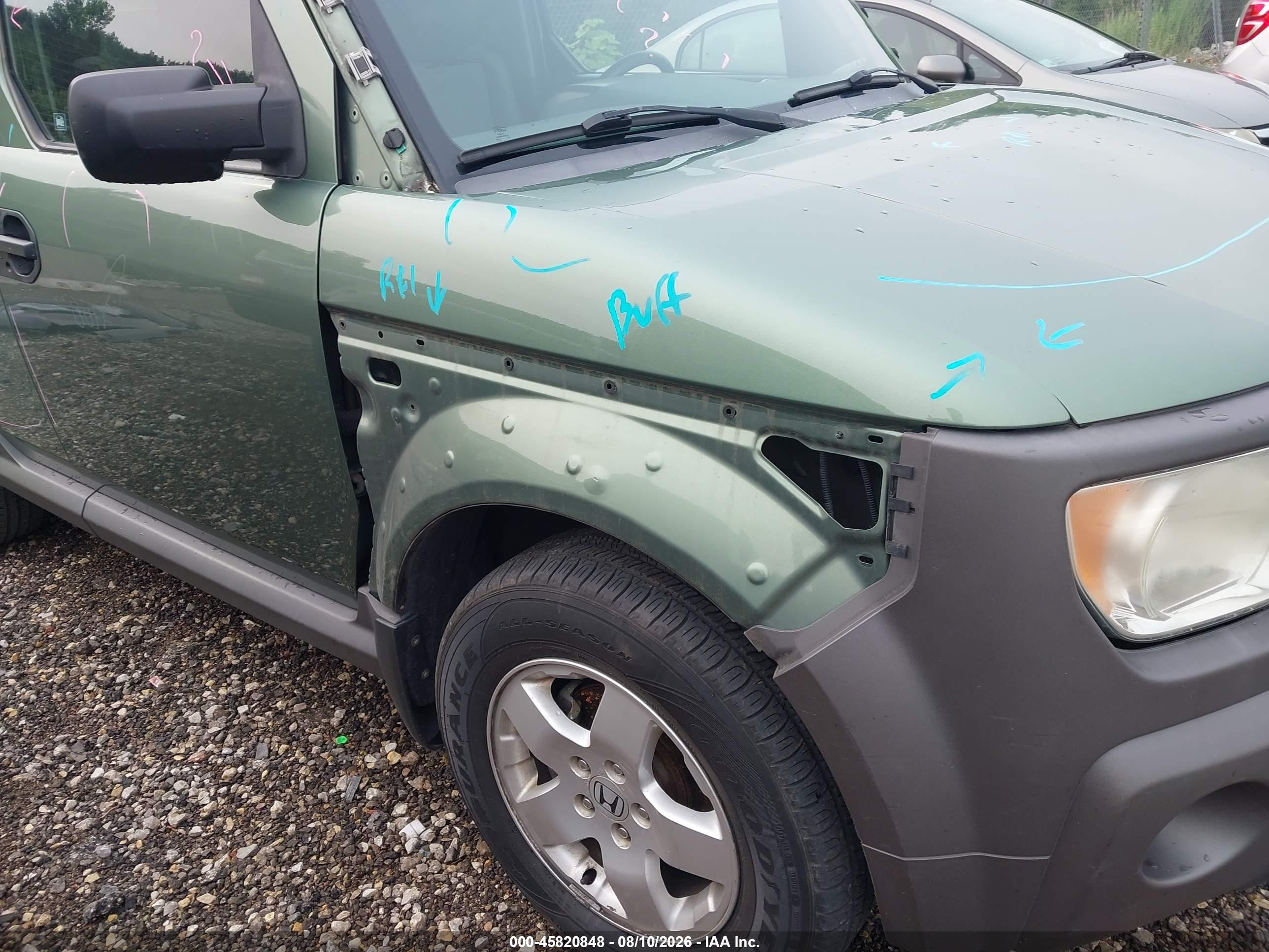 2005 Honda Element Ex Green vin: 5J6YH28655L002424