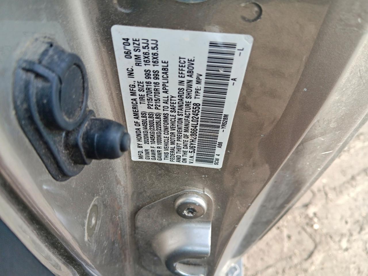 2004 Honda Element Ex Gray vin: 5J6YH28664L024558