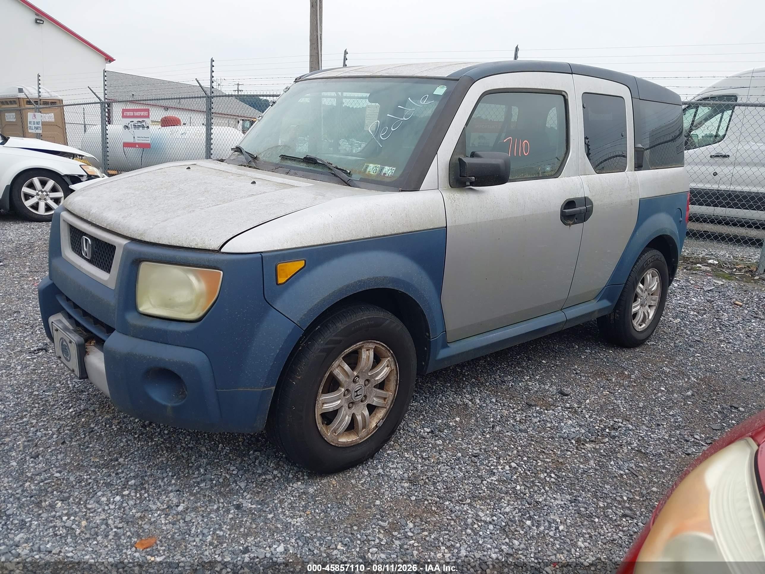 2006 Honda Element Ex Blue vin: 5J6YH28666L016513