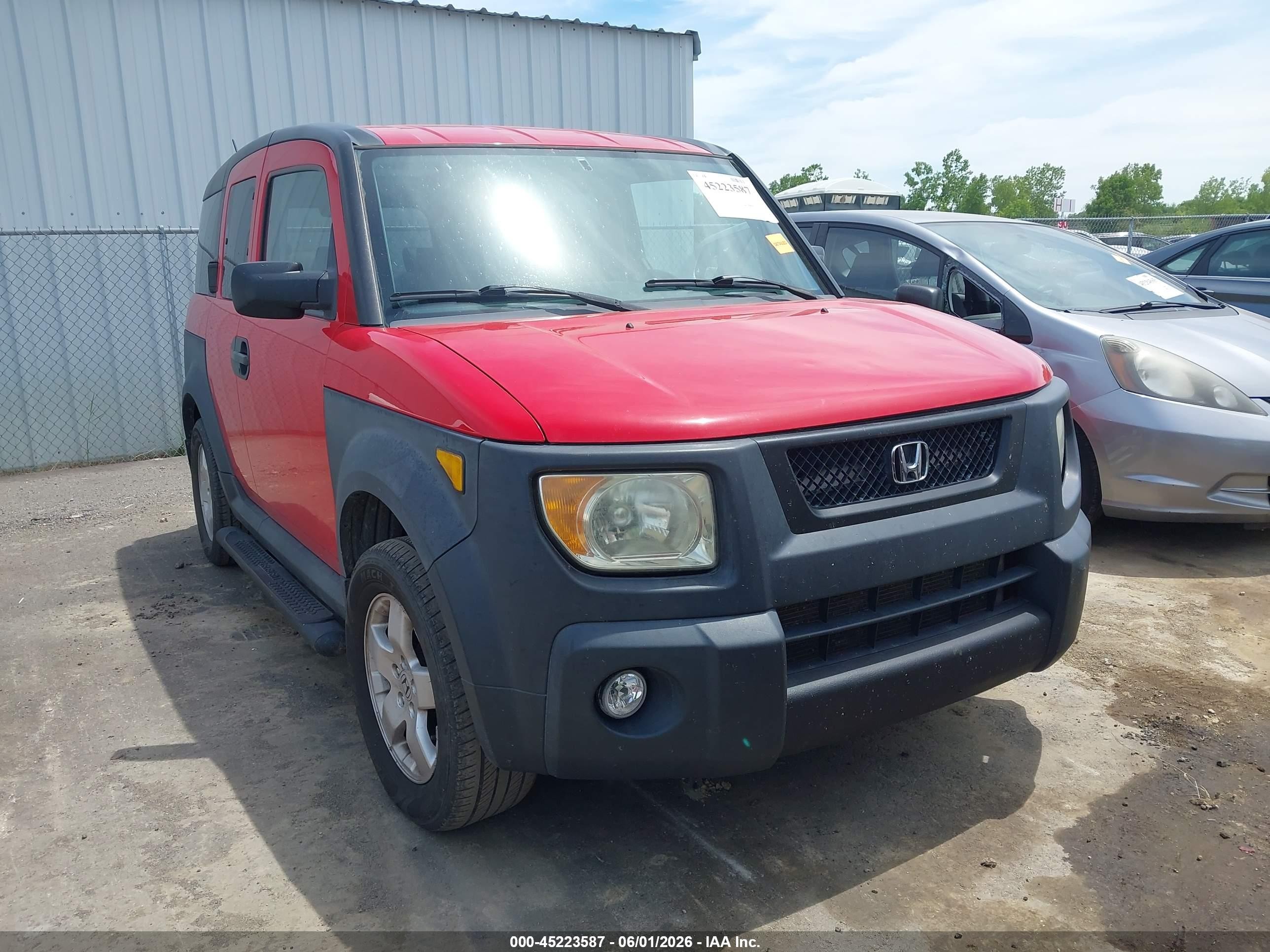 2005 Honda Element Ex Red vin: 5J6YH28685L034154