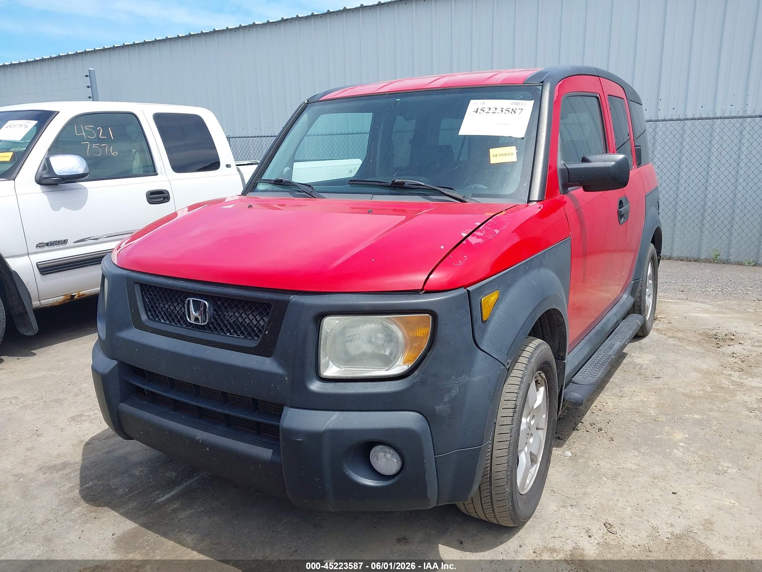 2005 Honda Element Ex Red vin: 5J6YH28685L034154