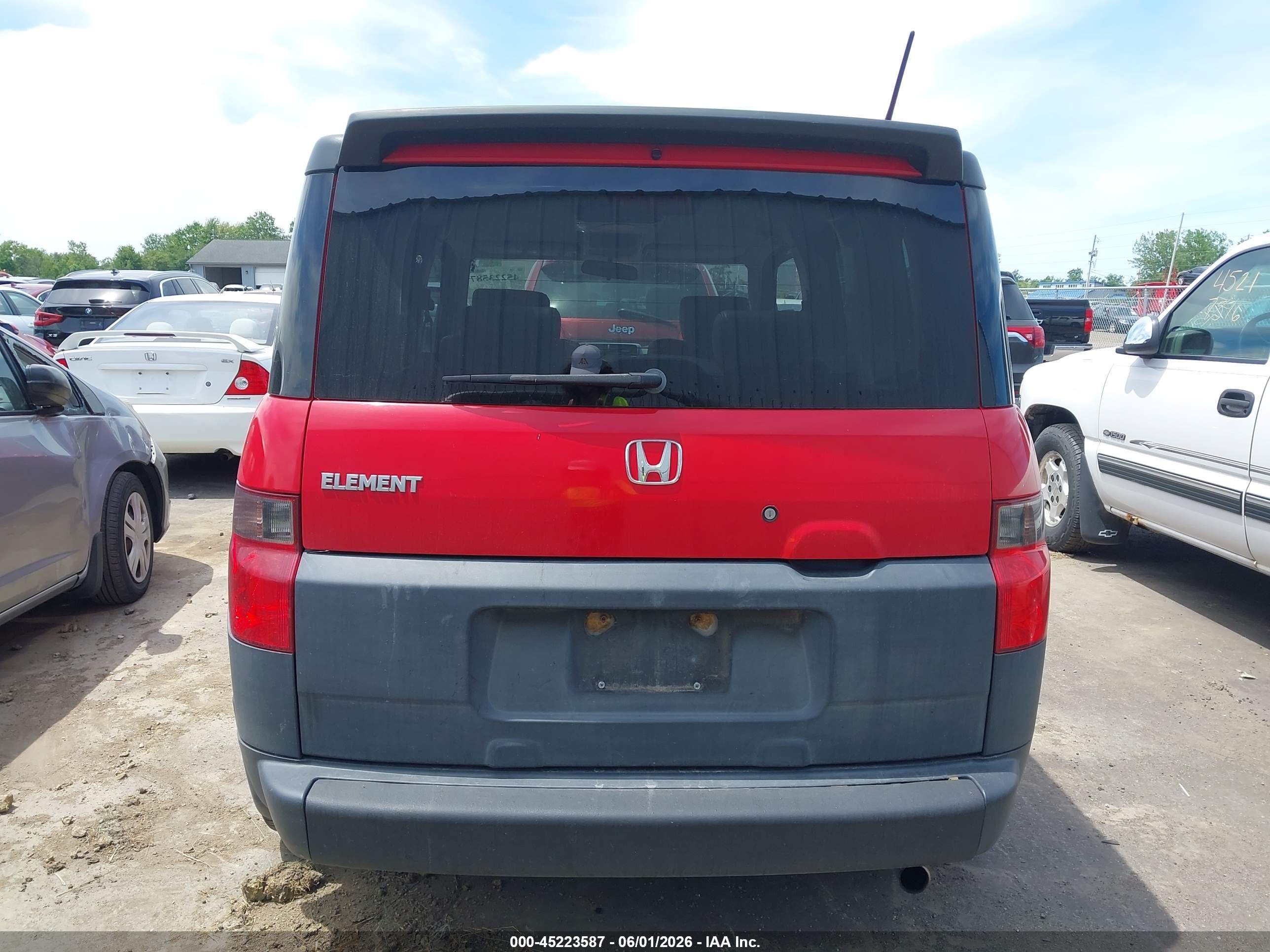 2005 Honda Element Ex Red vin: 5J6YH28685L034154