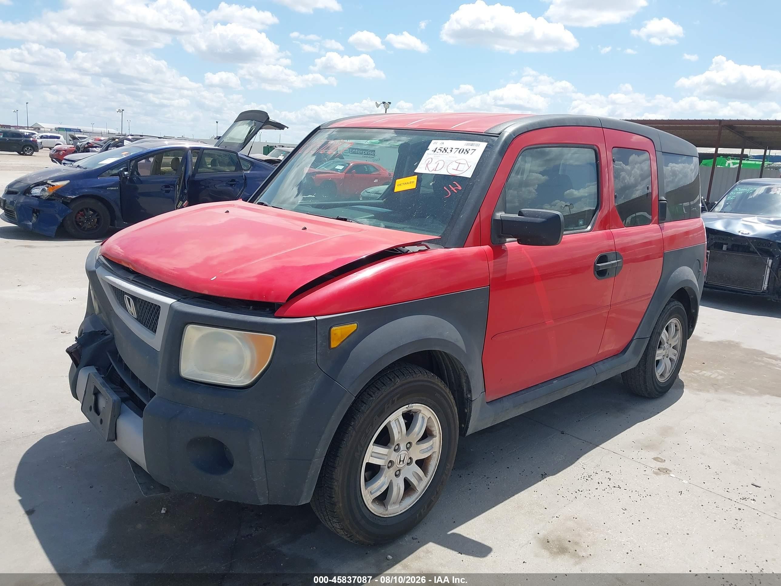 2005 Honda Element Ex Red vin: 5J6YH286X5L020742